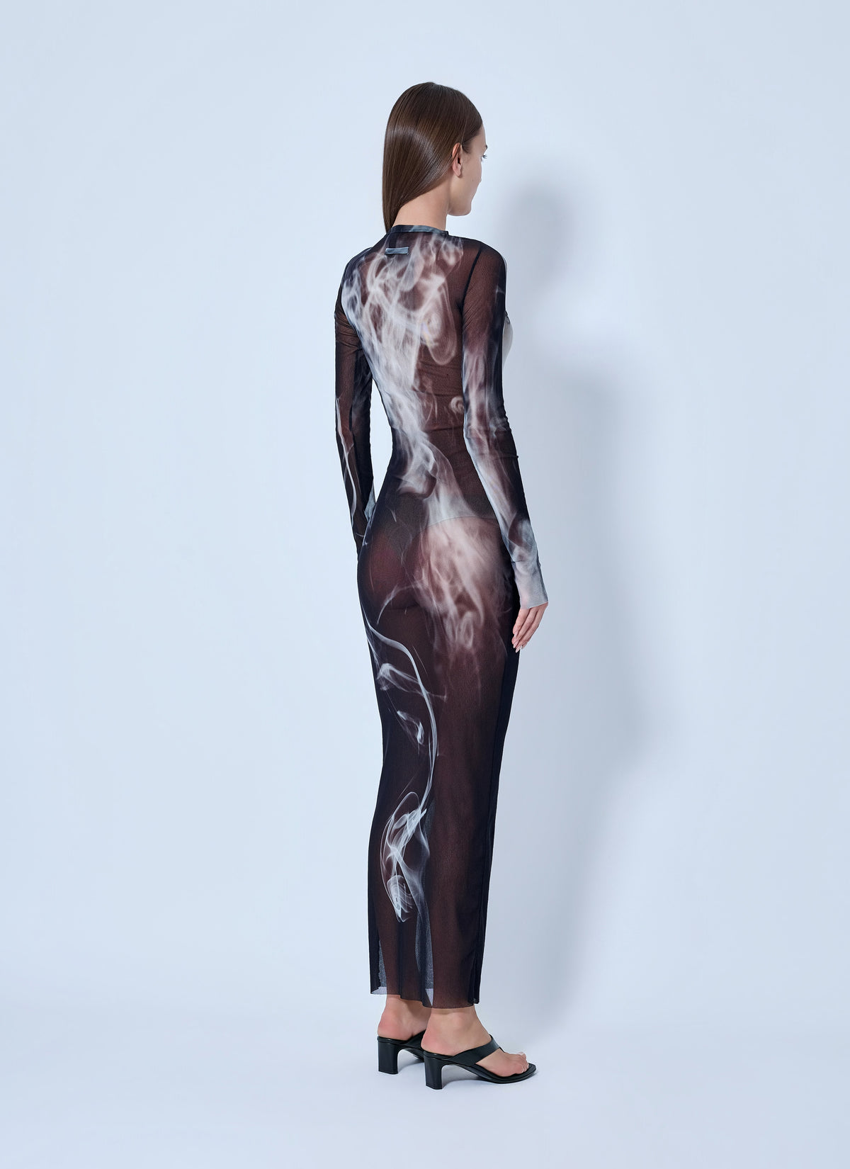 Jean Paul Gaultier Women Mesh Printed Smoking Women Long Dress JEAN PAUL GAULTIER