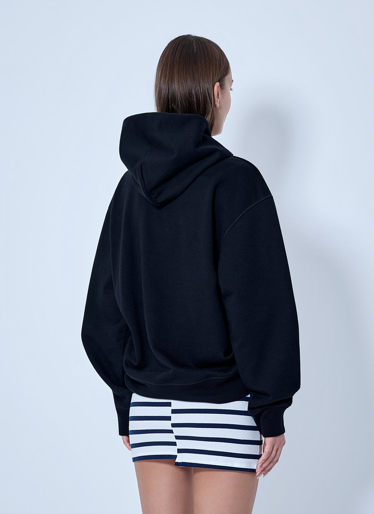 Jean Paul Gaultier Women Cotton Fleece Hoodie With Leather Tag Detail JEAN PAUL GAULTIER