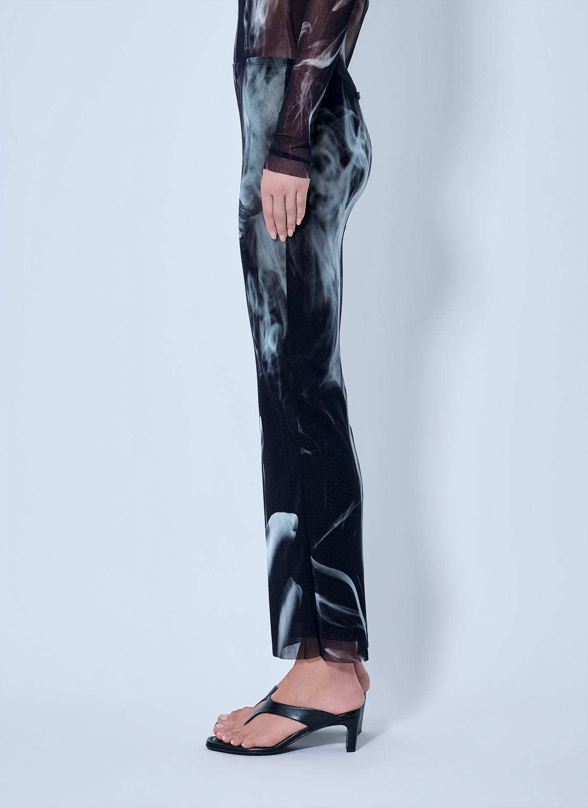 Jean Paul Gaultier Women Mesh Printed Smoking Women Long Skirt JEAN PAUL GAULTIER