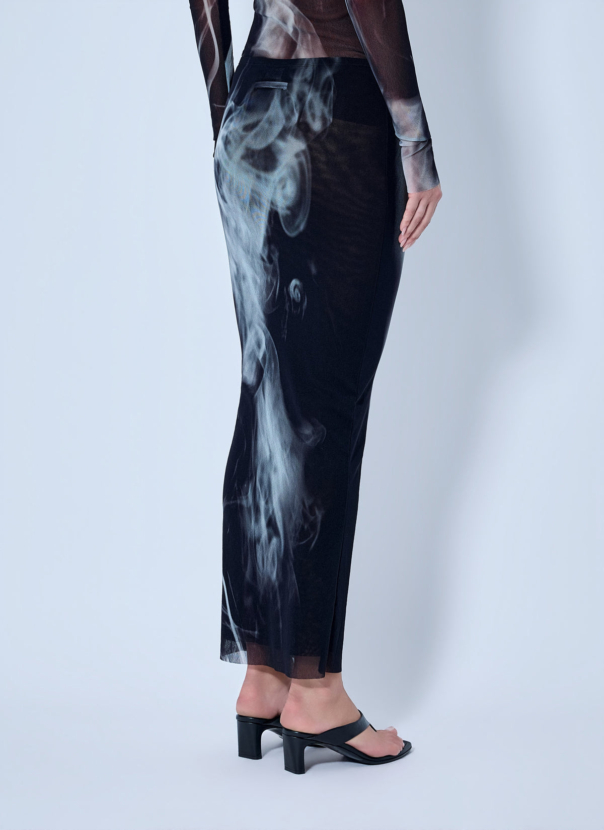 Jean Paul Gaultier Women Mesh Printed Smoking Women Long Skirt JEAN PAUL GAULTIER
