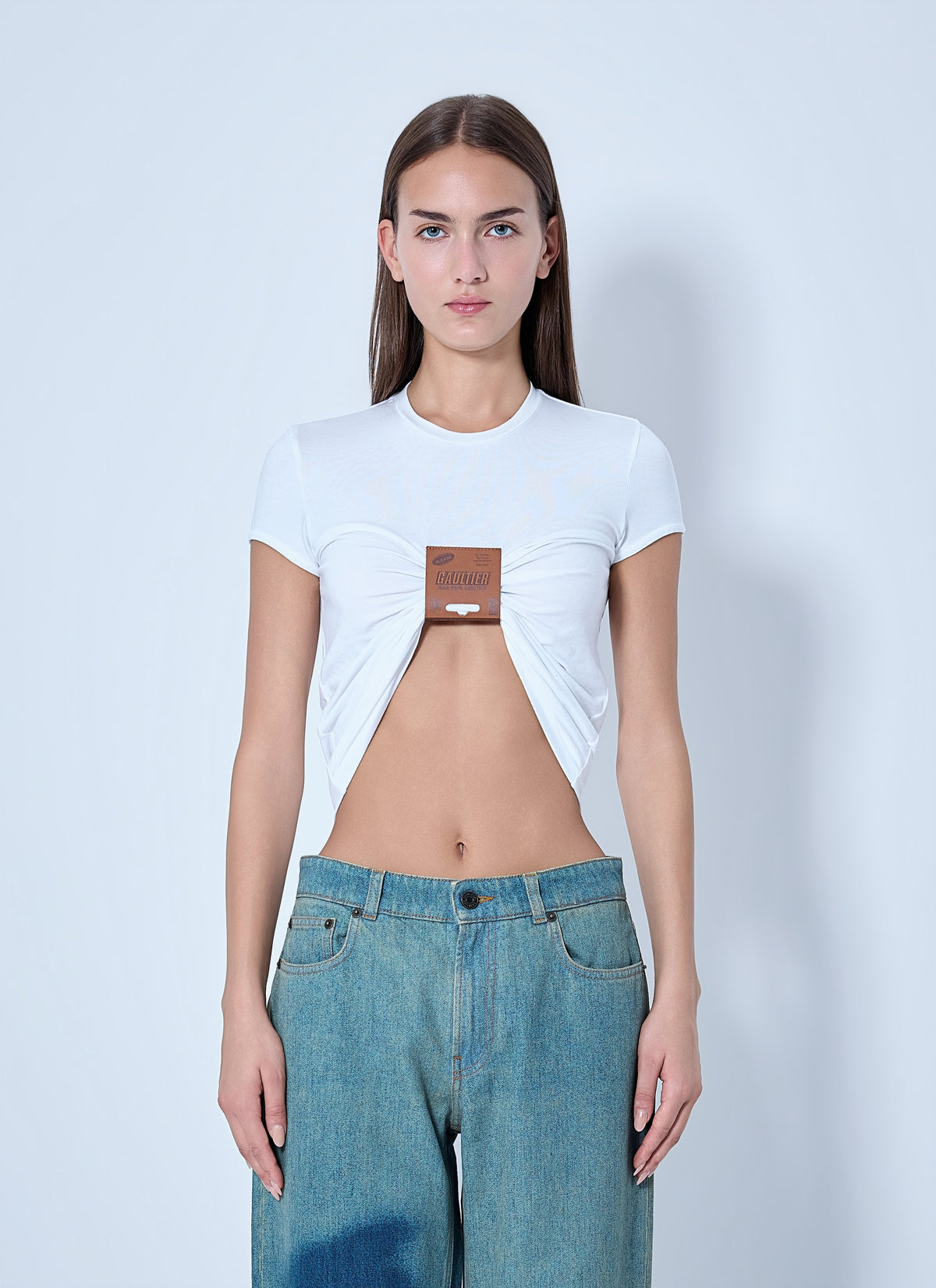 Jean Paul Gaultier Women Stretch Viscose Jersey Baby T-Shirt JEAN PAUL GAULTIER