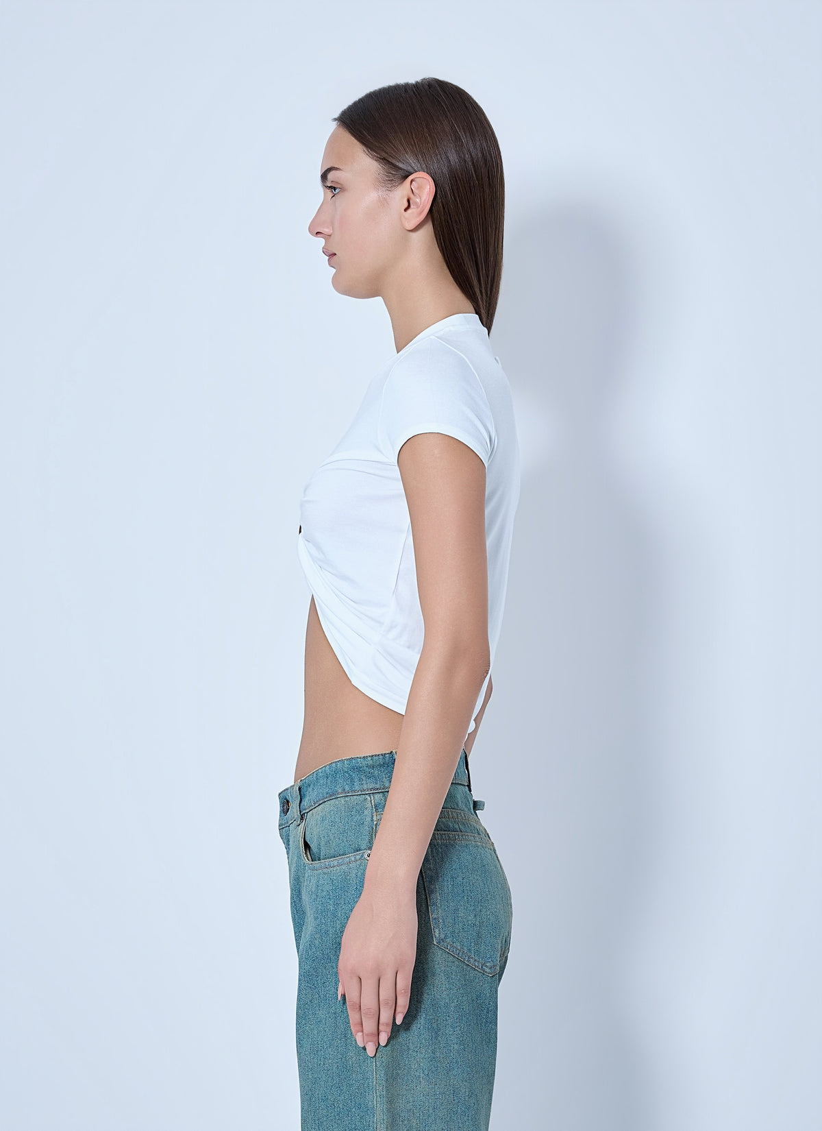 Jean Paul Gaultier Women Stretch Viscose Jersey Baby T-Shirt JEAN PAUL GAULTIER