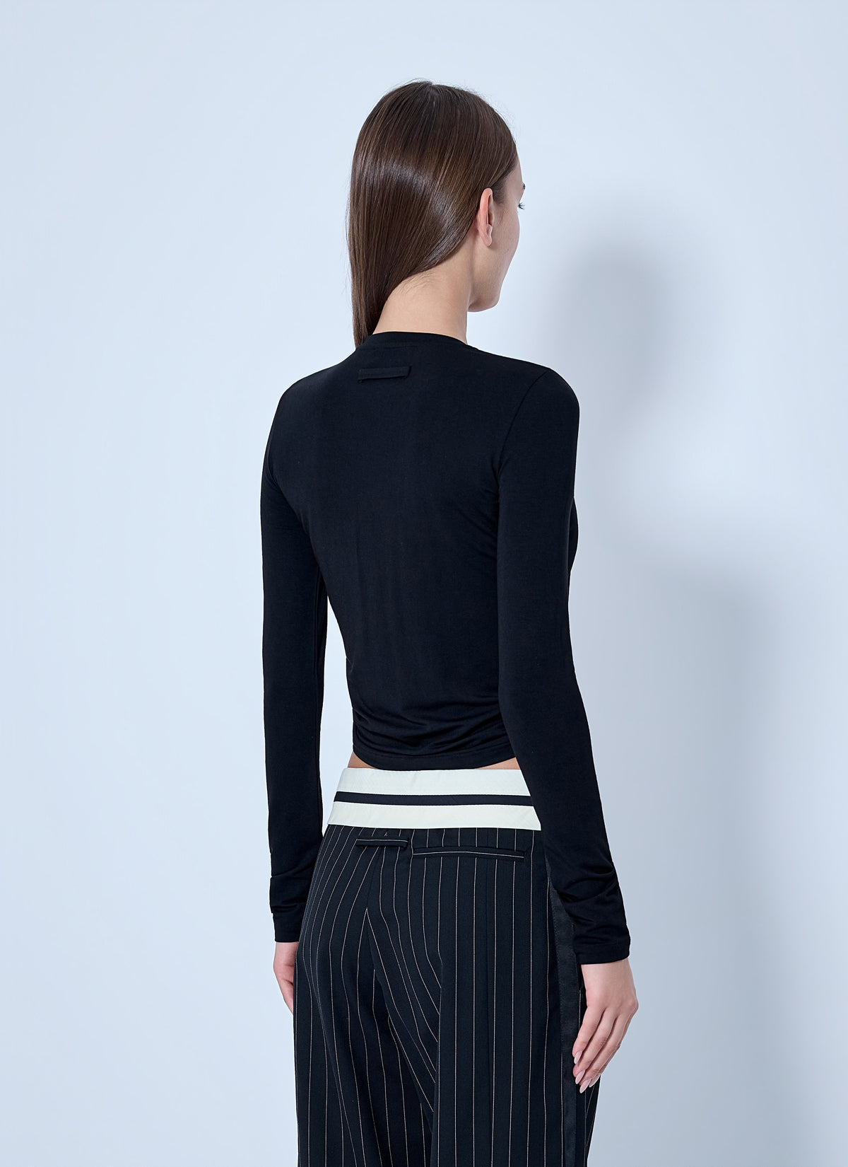 Jean Paul Gaultier Women Ruched Logo Cropped Top JEAN PAUL GAULTIER