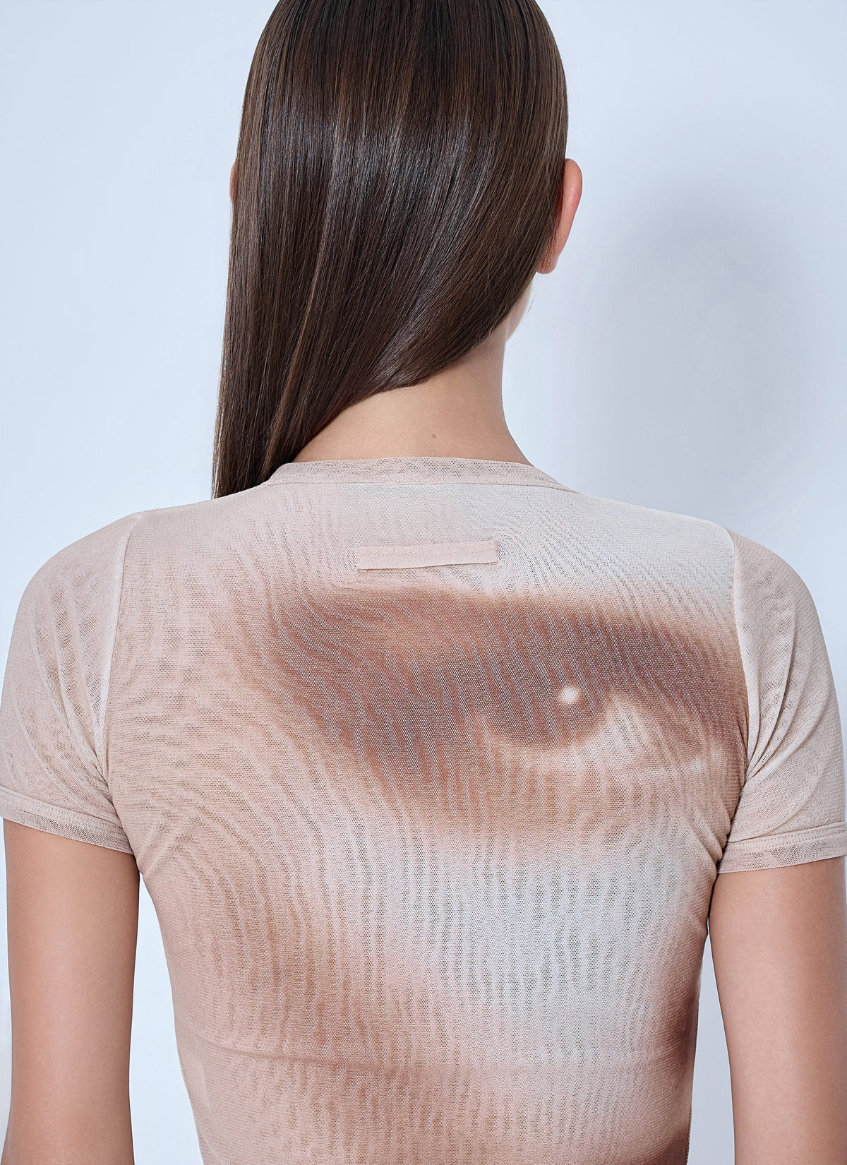 Jean Paul Gaultier Women Mesh Face-Print Baby T-Shirt JEAN PAUL GAULTIER