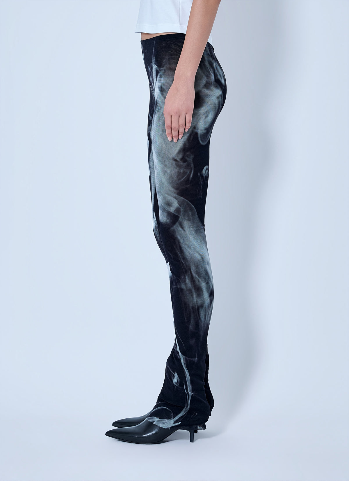 Jean Paul Gaultier Women Mesh Printed Smoking Women Flare Pants JEAN PAUL GAULTIER