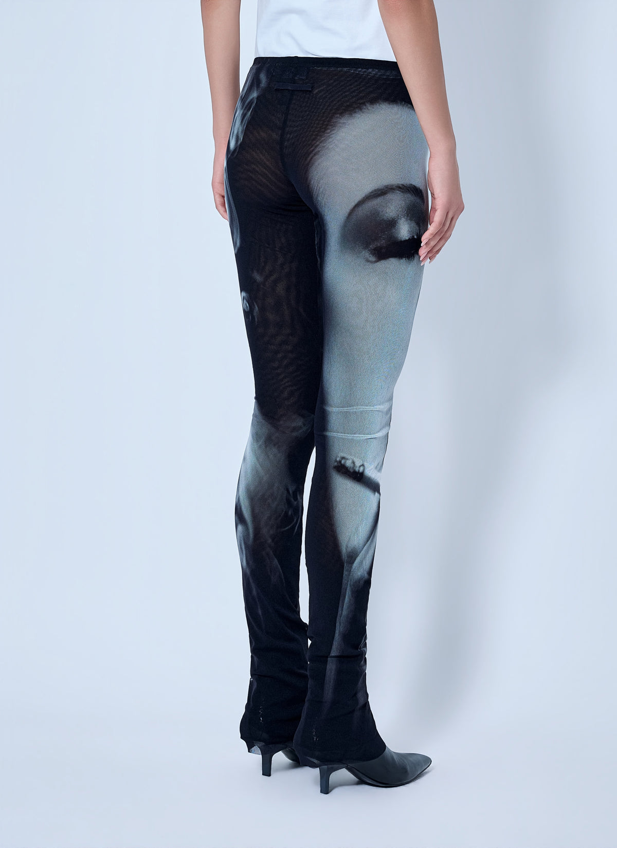 Jean Paul Gaultier Women Mesh Printed Smoking Women Flare Pants JEAN PAUL GAULTIER