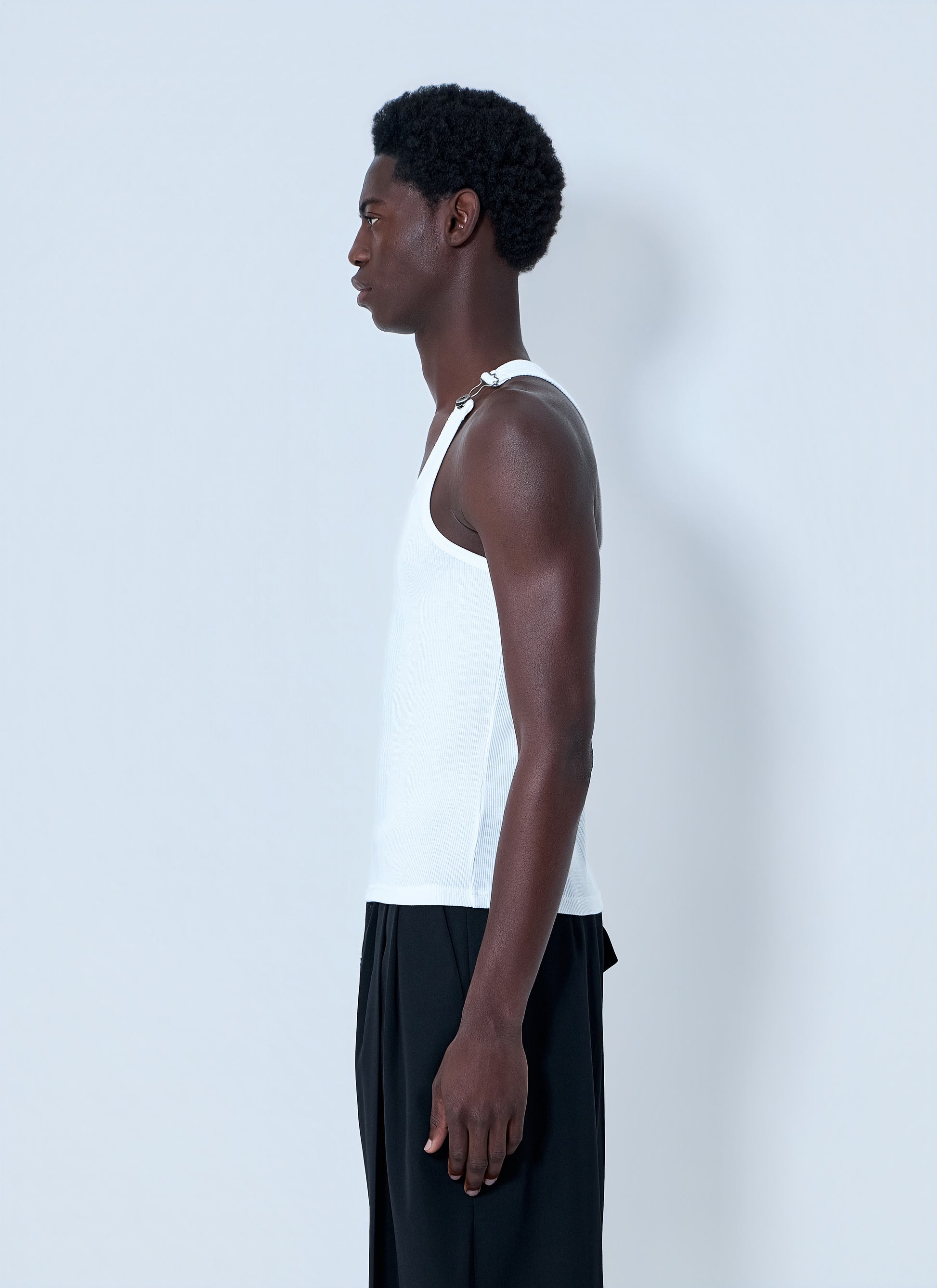 Jean Paul Gaultier Women Ribbed Tank Top With Metallic Hardware JEAN PAUL GAULTIER