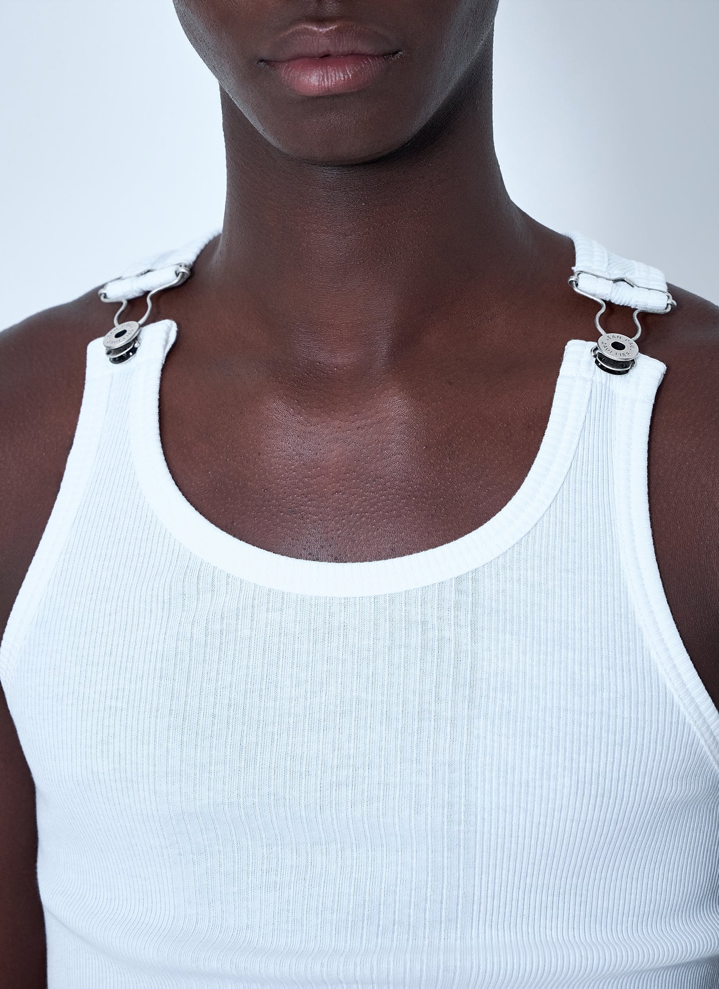 Jean Paul Gaultier Women Ribbed Tank Top With Metallic Hardware JEAN PAUL GAULTIER