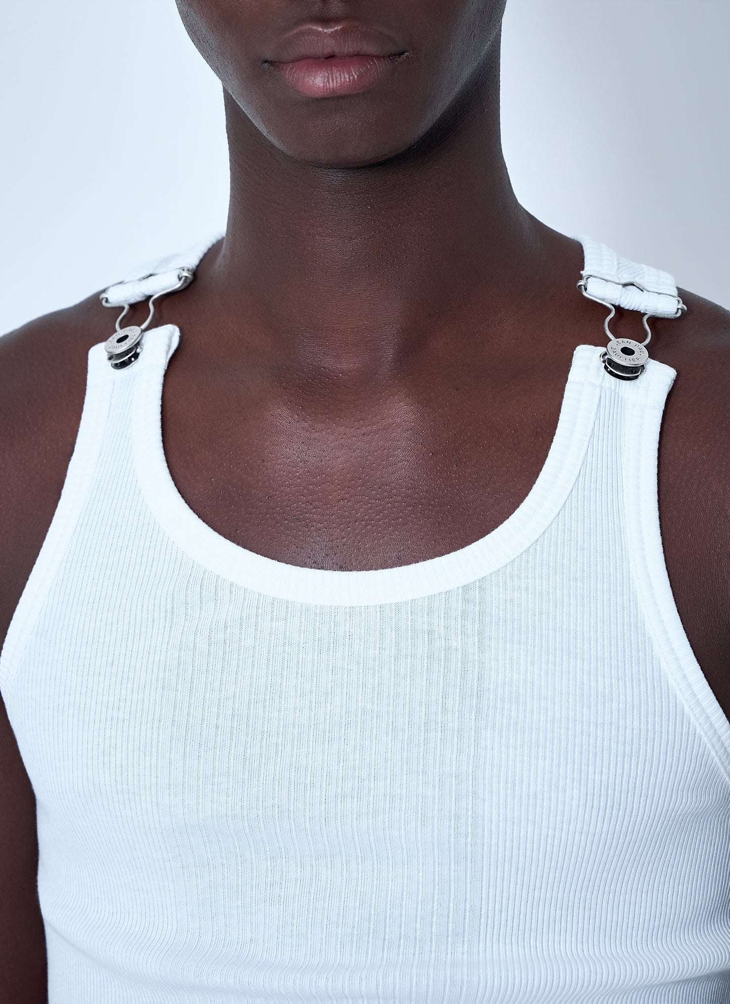 Jean Paul Gaultier Women Ribbed Tank Top With Metallic Hardware JEAN PAUL GAULTIER