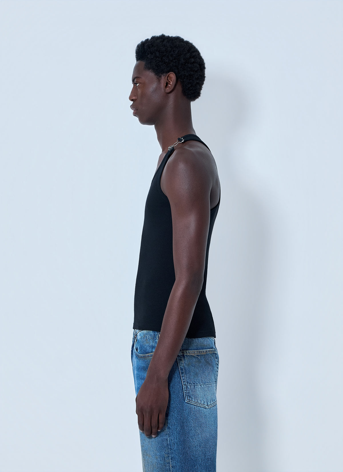 Jean Paul Gaultier Women Ribbed Tank Top With Metal Hardware JEAN PAUL GAULTIER
