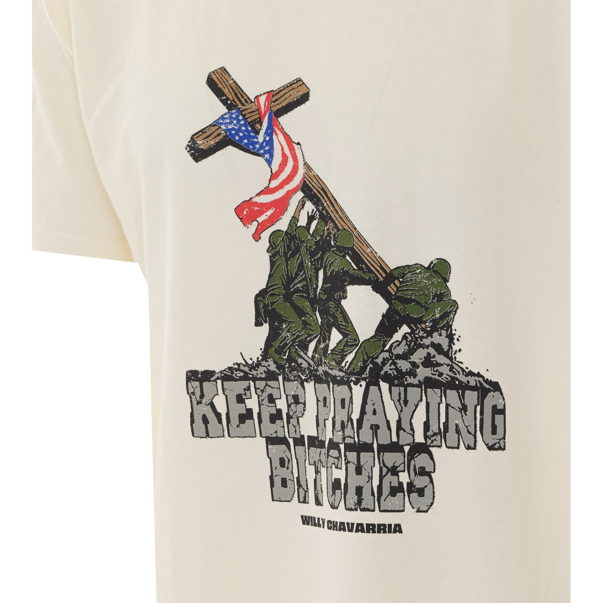 Willy Chavarria Men Keep Praying Bitches Easy T-Shirt Willy Chavarria