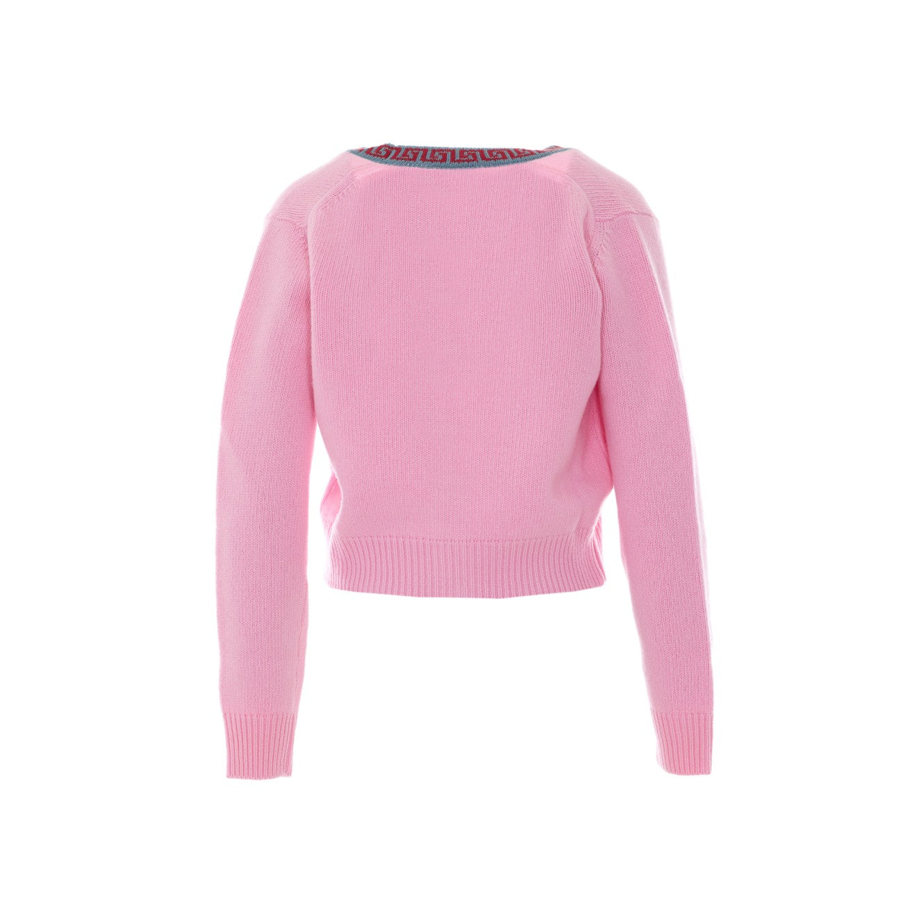 Versace Women Knit Cardigan With Contrasting Greca Motif VERSACE