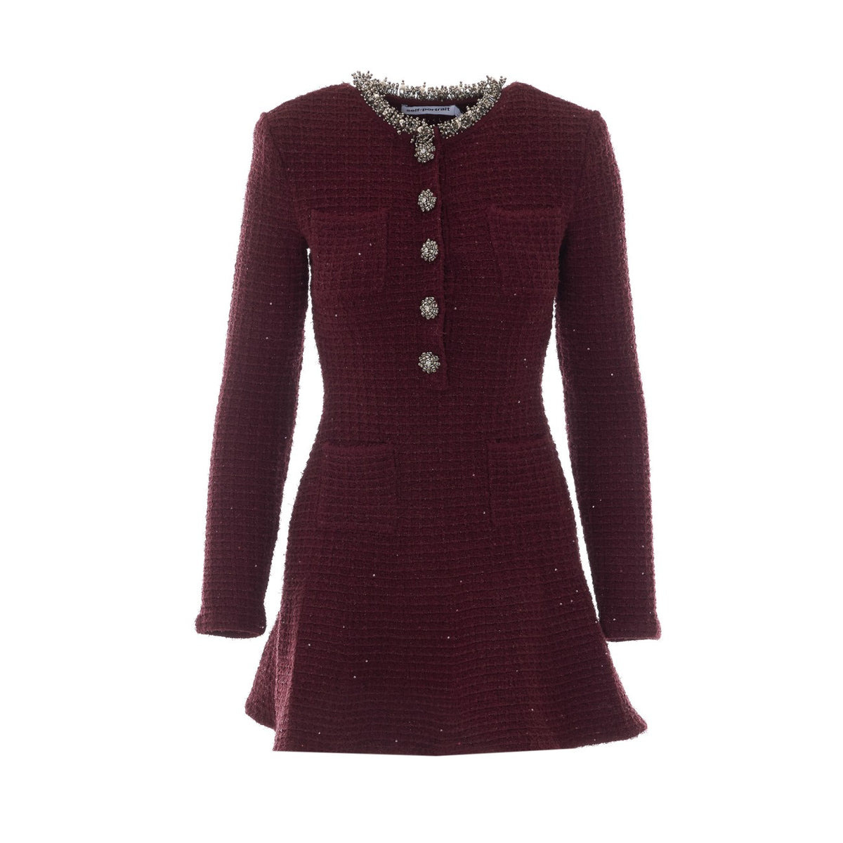Self Portrait Women Knit Embellished Mini Dress SELF-PORTRAIT