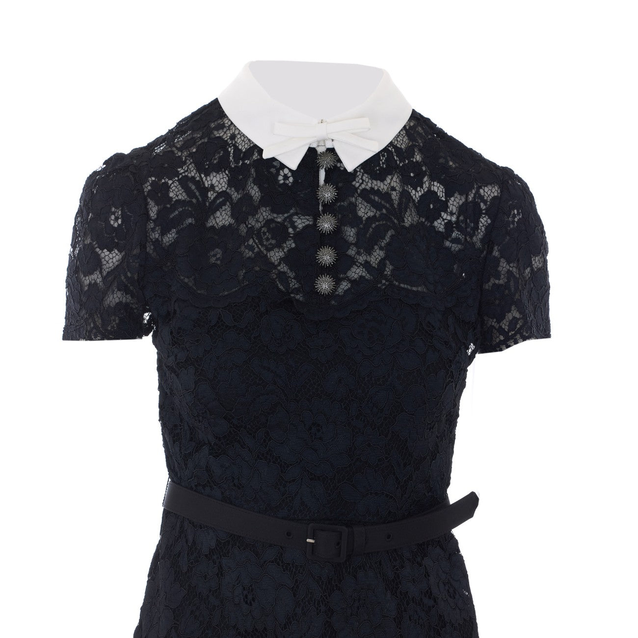 Self Portrait Women Lace Contrast Collar Midi Dress SELF-PORTRAIT