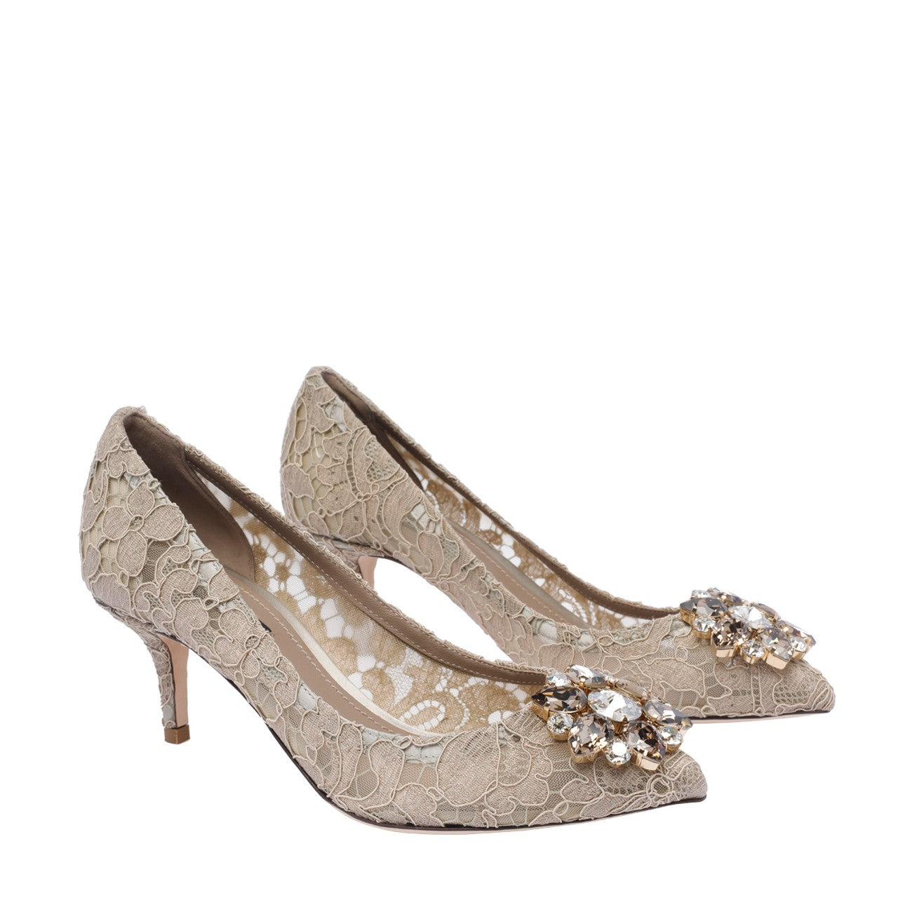 Dolce&Gabbana Women Lace Rainbow Pumps With Broche DOLCE & GABBANA