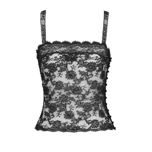 Saint Laurent Women Lace Tank Top SAINT LAURENT