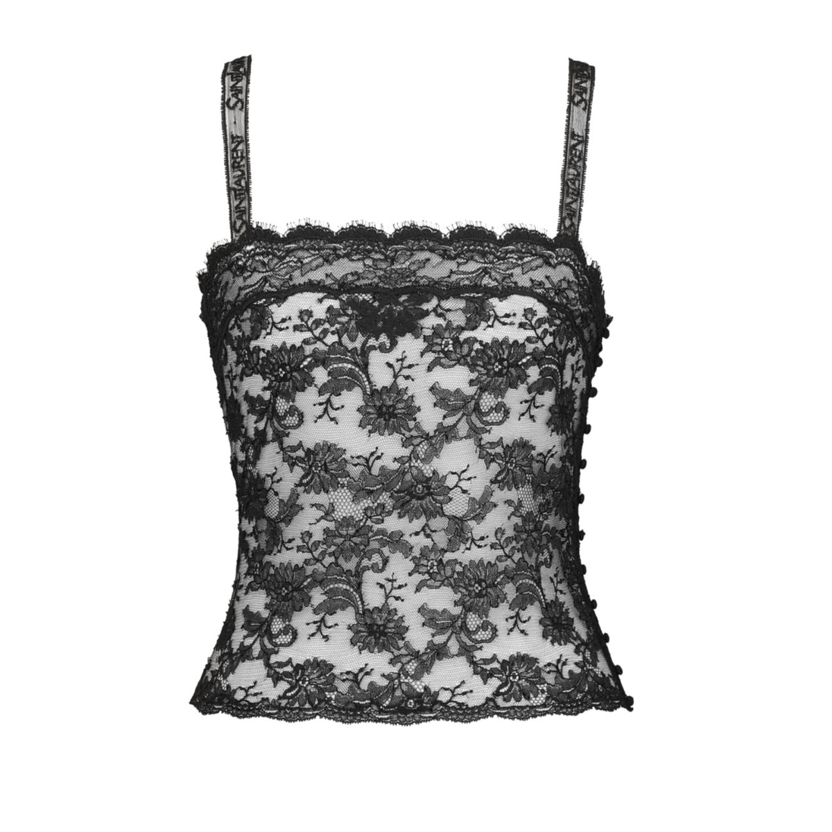 Saint Laurent Women Lace Tank Top SAINT LAURENT