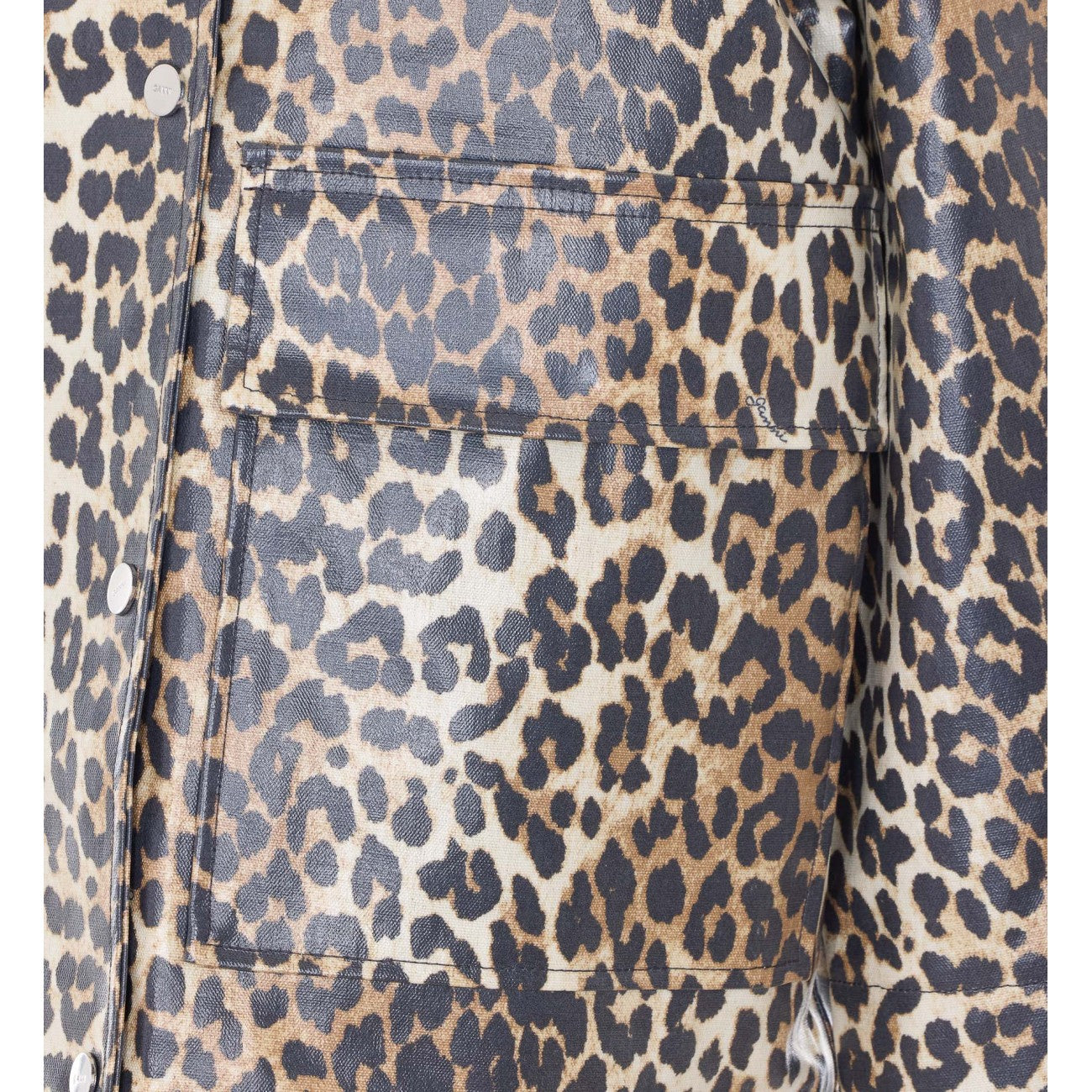 Ganni Women Laminated Leopard Jacket GANNI