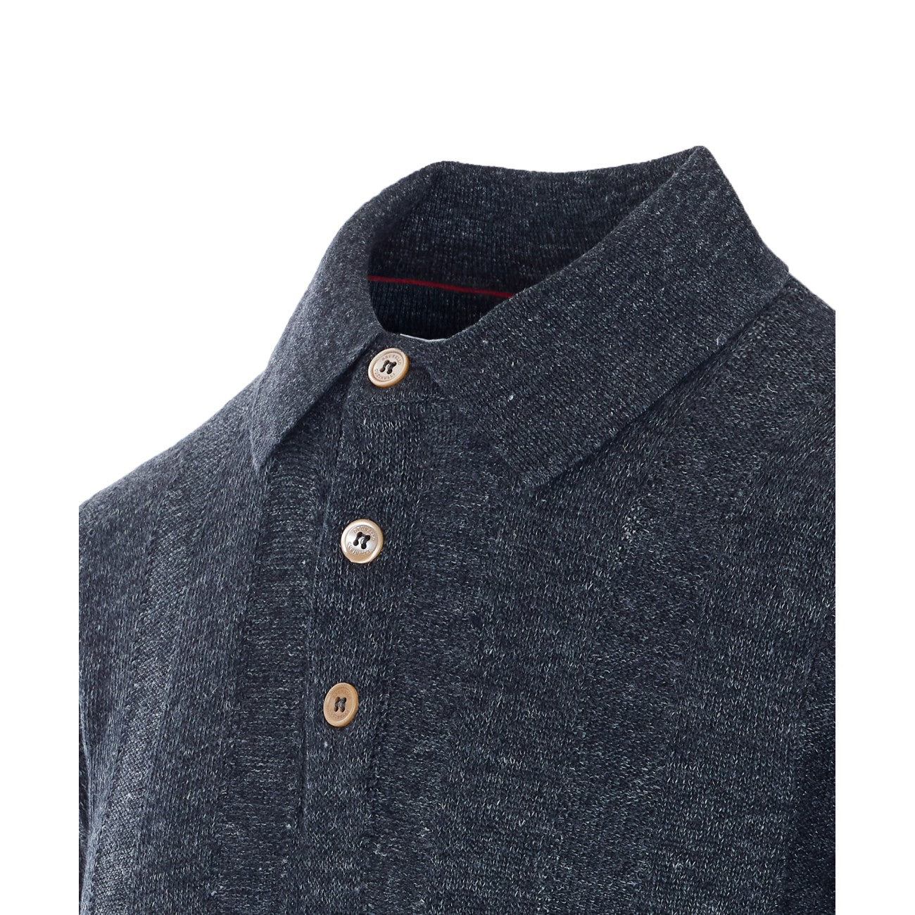 Brunello Cucinelli Men Large Ribbed Knitted Linen Polo BRUNELLO CUCINELLI