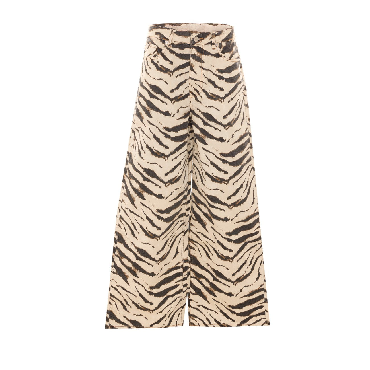 Ganni Women Lari Wide Jeans In Zebra Denim