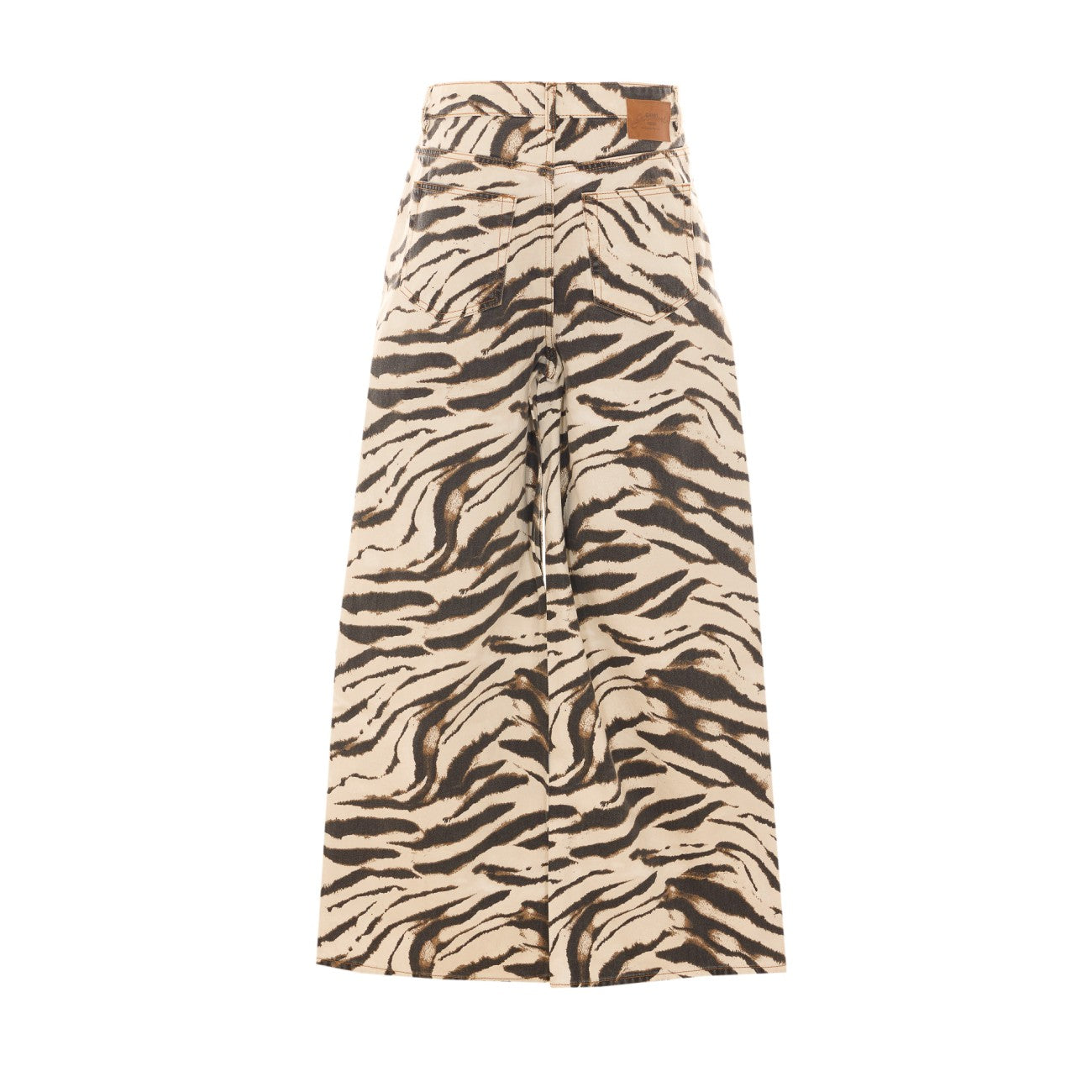 Ganni Women Lari Wide Jeans In Zebra Denim GANNI