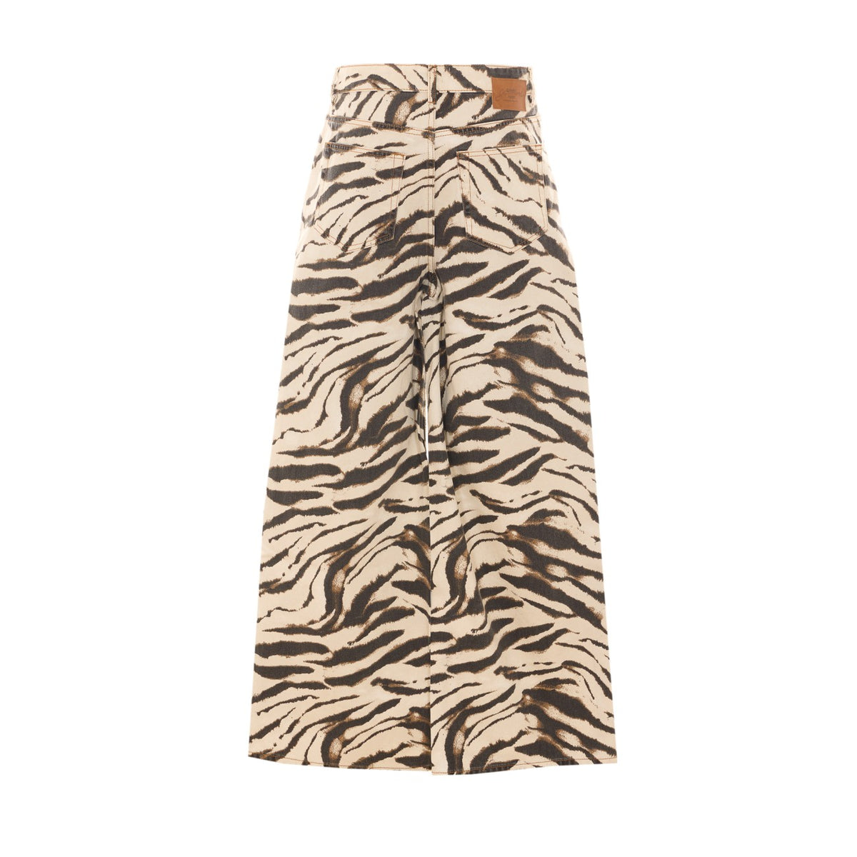 Ganni Women Lari Wide Jeans In Zebra Denim GANNI