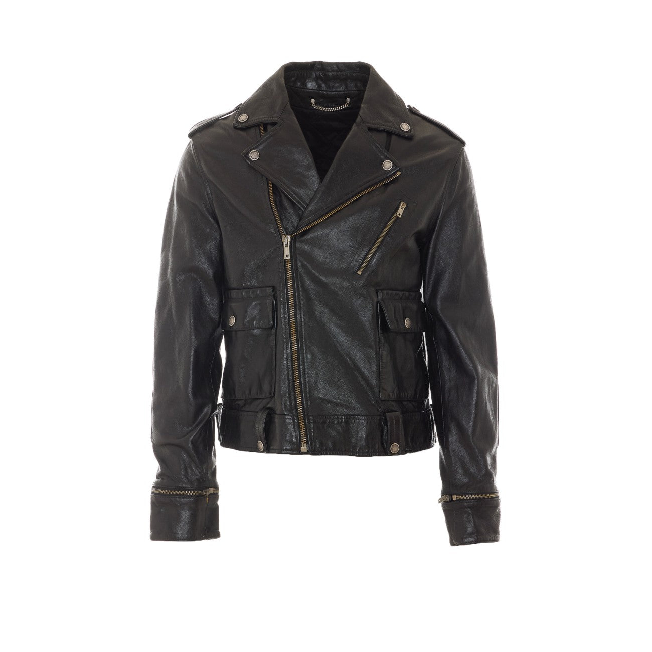 Golden Goose Men Leather Biker Jacket GOLDEN GOOSE