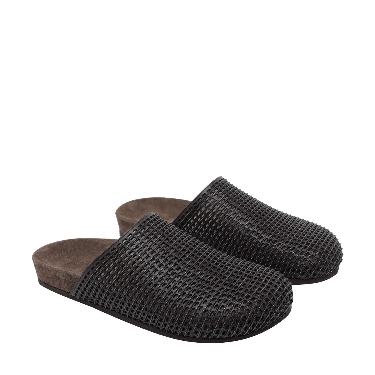Brunello Cucinelli Women Leather Sandals With Precious Net BRUNELLO CUCINELLI