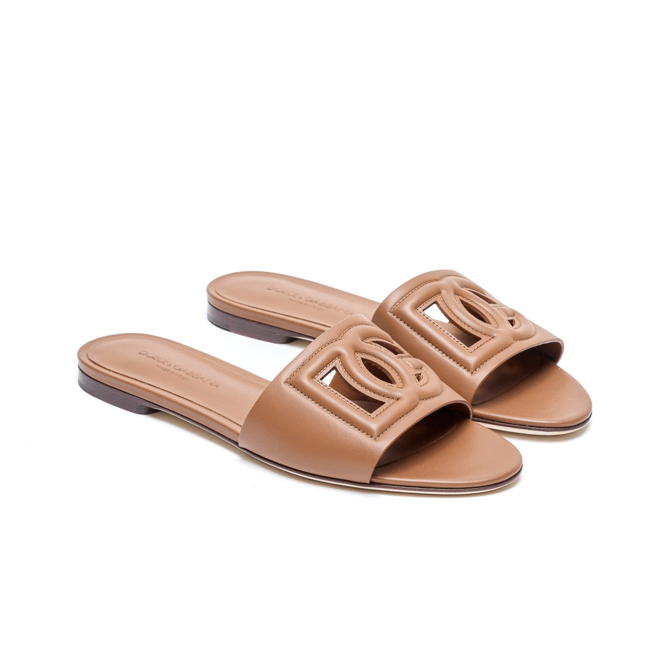 Dolce&Gabbana Women Leather Slide With Dg Logo DOLCE & GABBANA