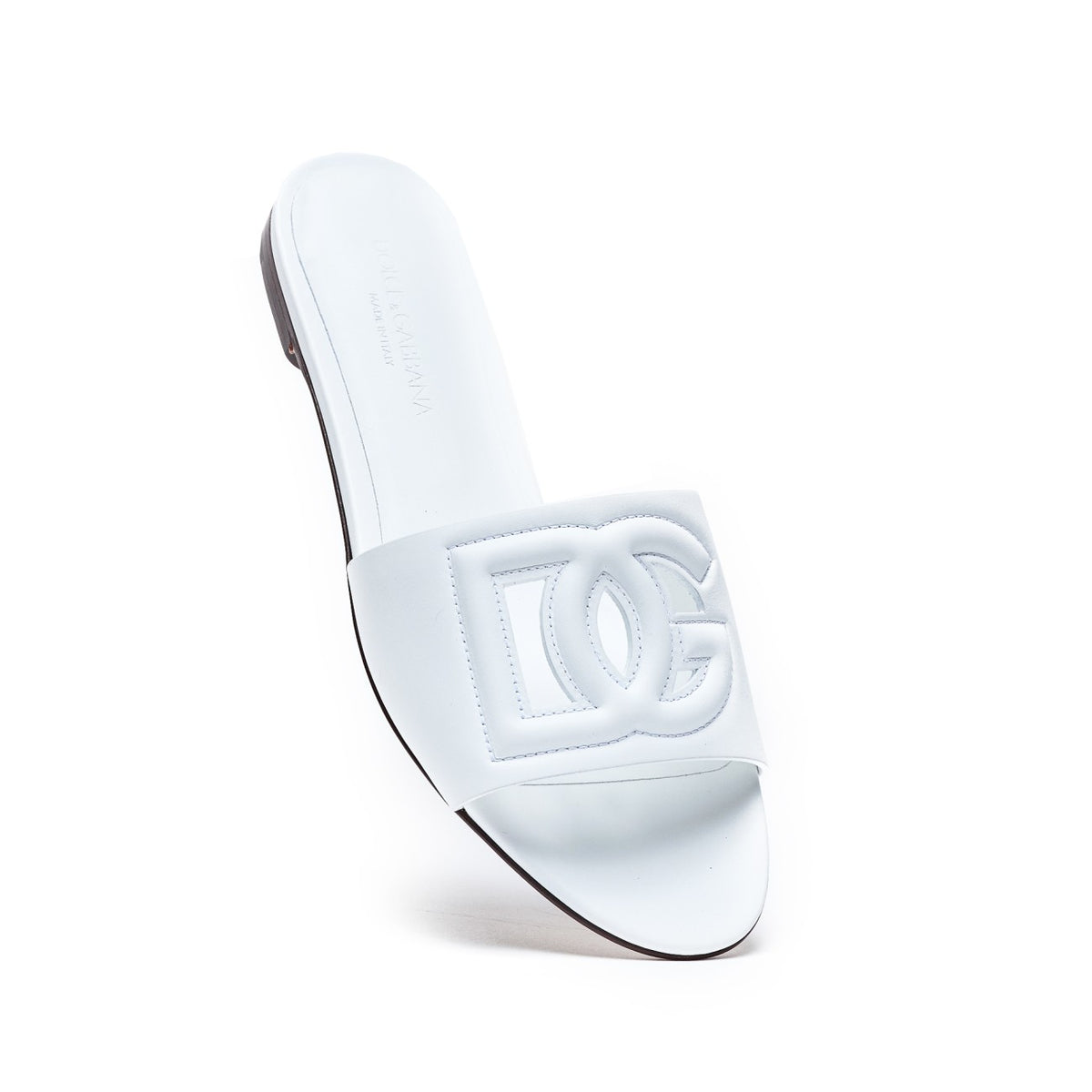 Dolce&Gabbana Women Leather Slide With Dg Logo DOLCE & GABBANA