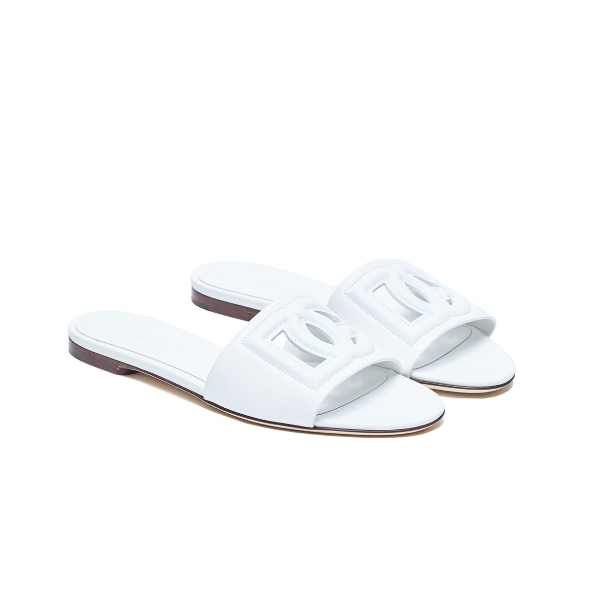 Dolce&Gabbana Women Leather Slide With Dg Logo DOLCE & GABBANA