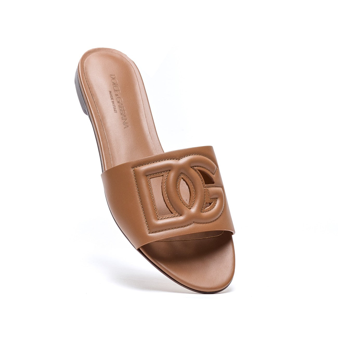 Dolce&Gabbana Women Leather Slide With Dg Logo DOLCE & GABBANA