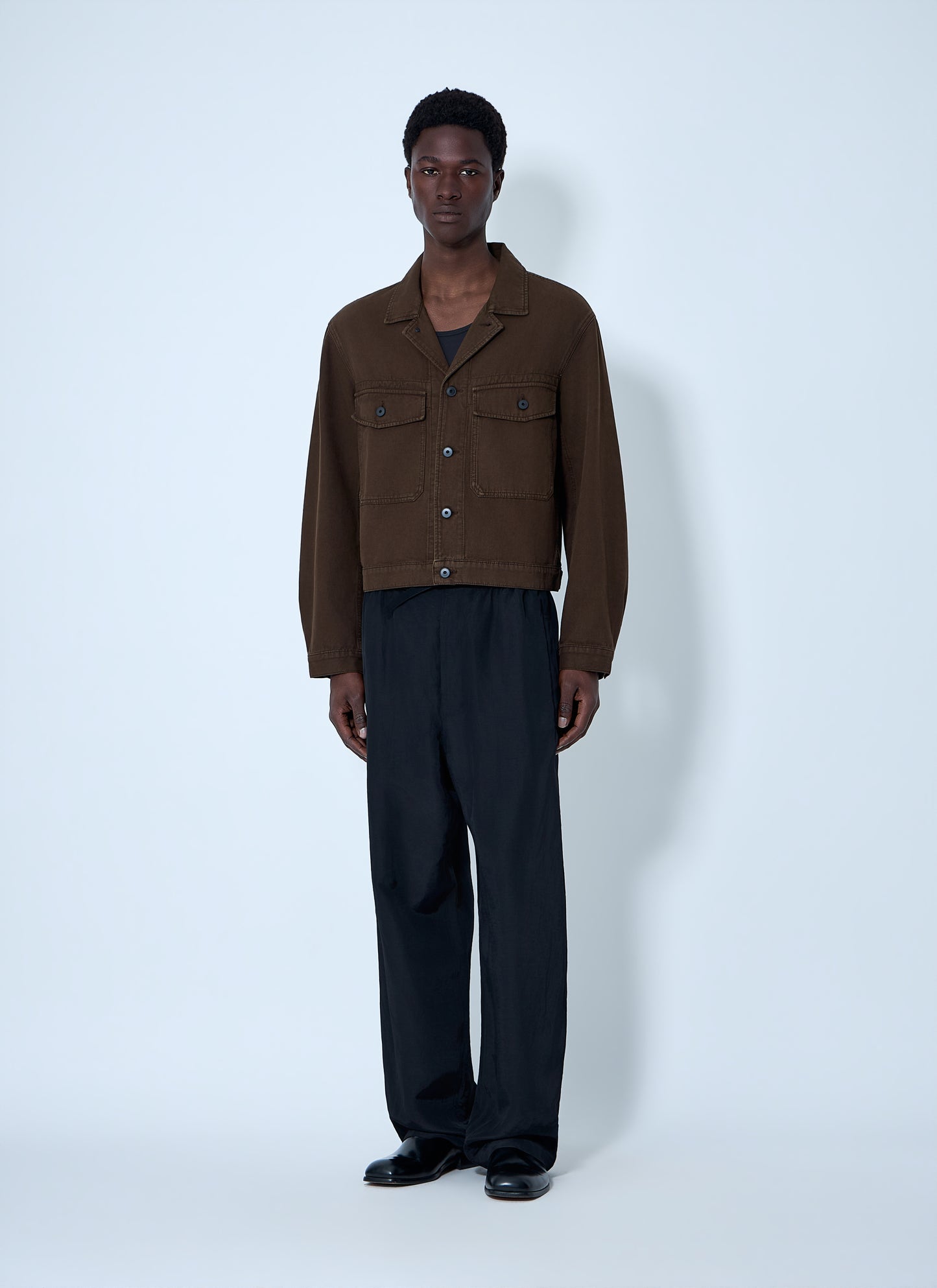 Lemaire Men Drawstring Wide-Leg Trousers LEMAIRE