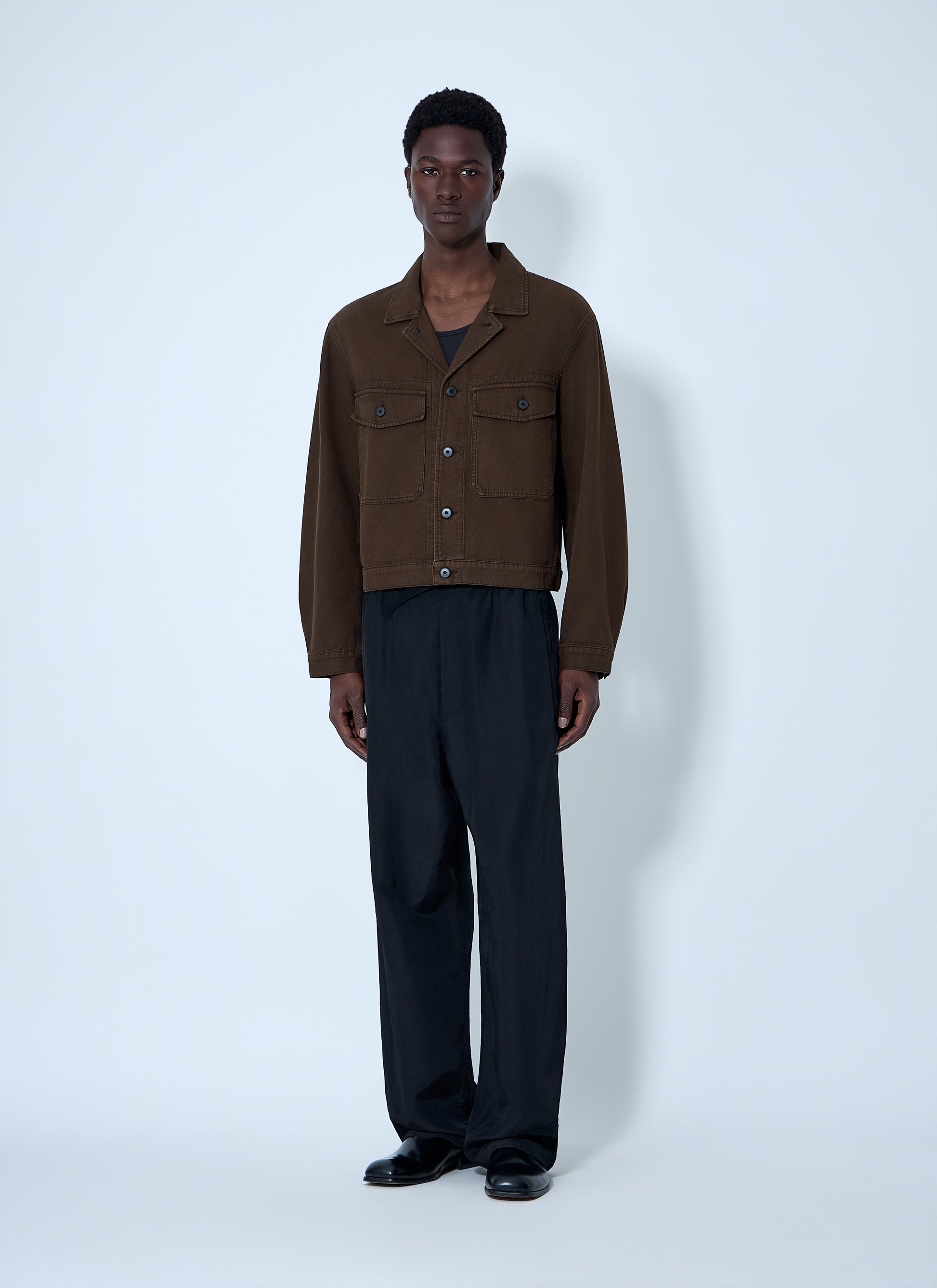 Lemaire Men Drawstring Wide-Leg Trousers LEMAIRE