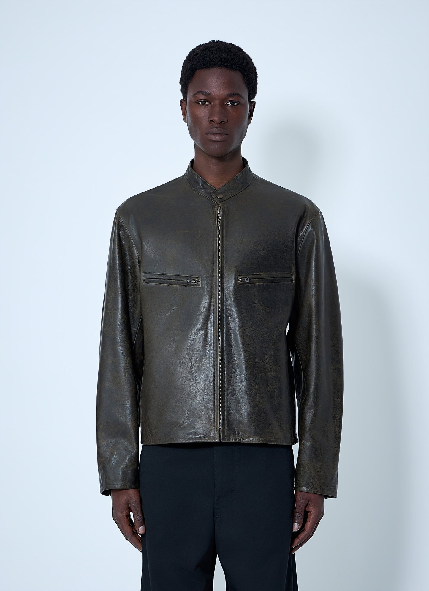 Lemaire Men Leather Zip Jacket LEMAIRE