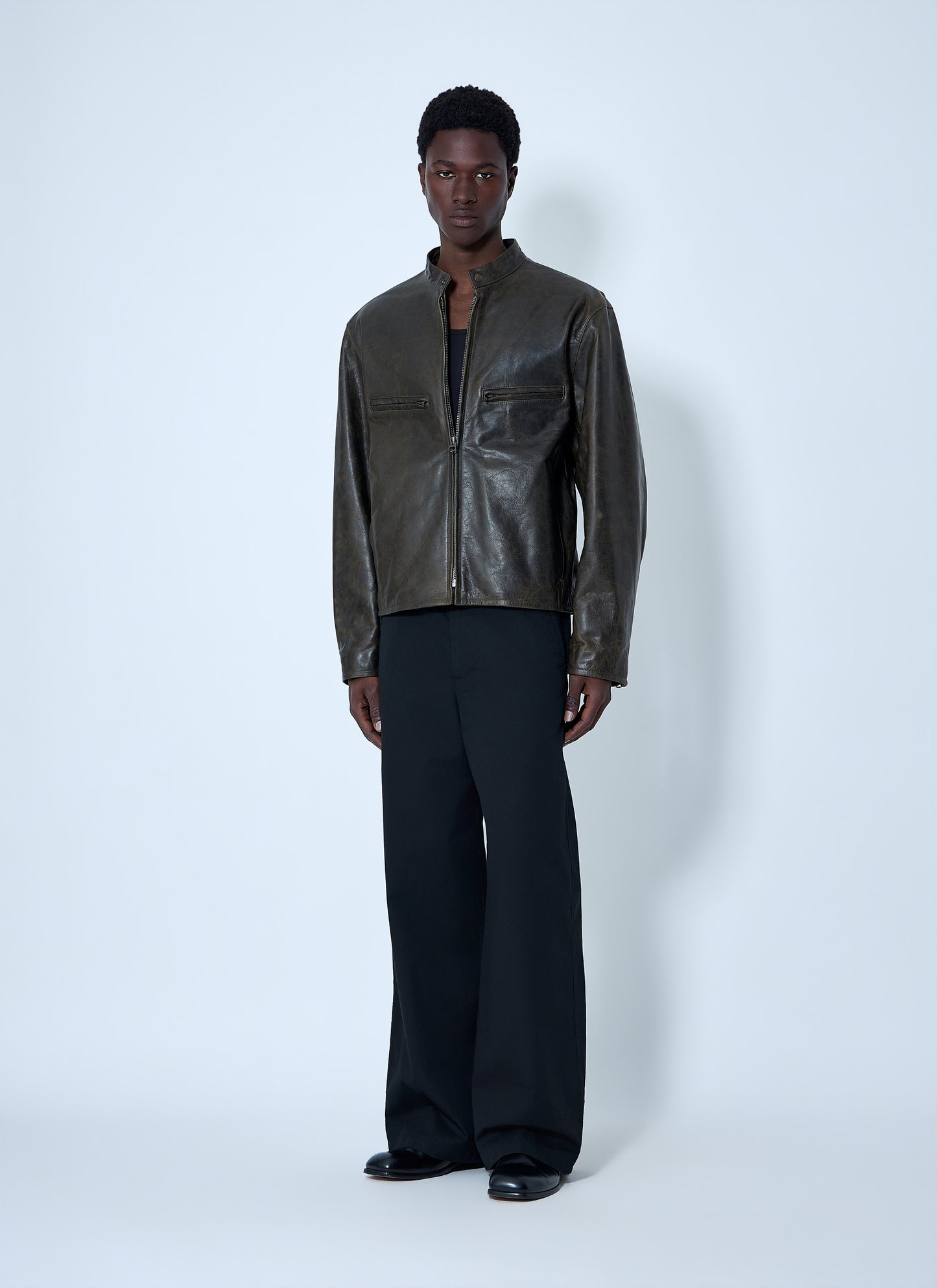 Lemaire Men Leather Zip Jacket LEMAIRE