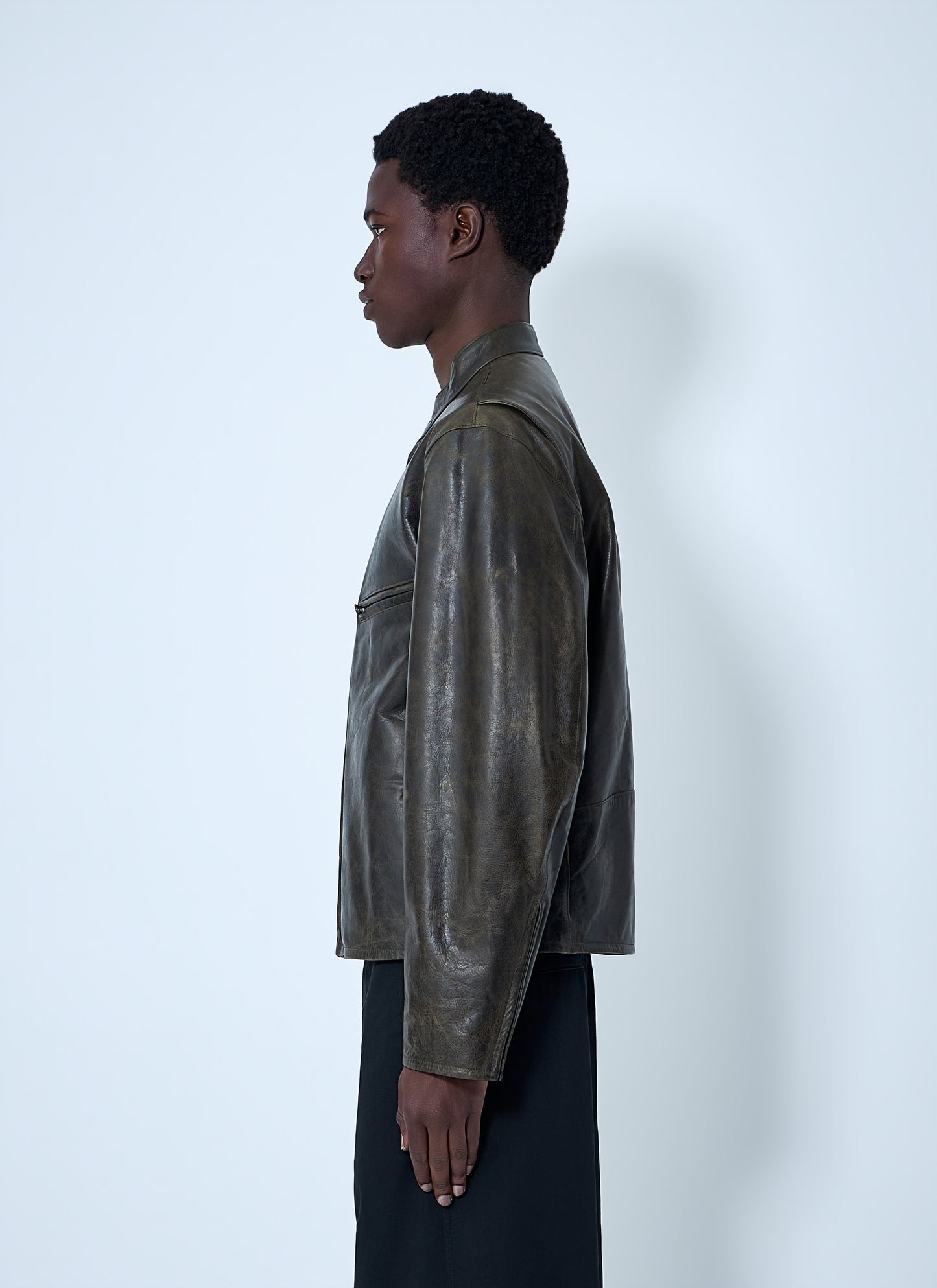 Lemaire Men Leather Zip Jacket LEMAIRE