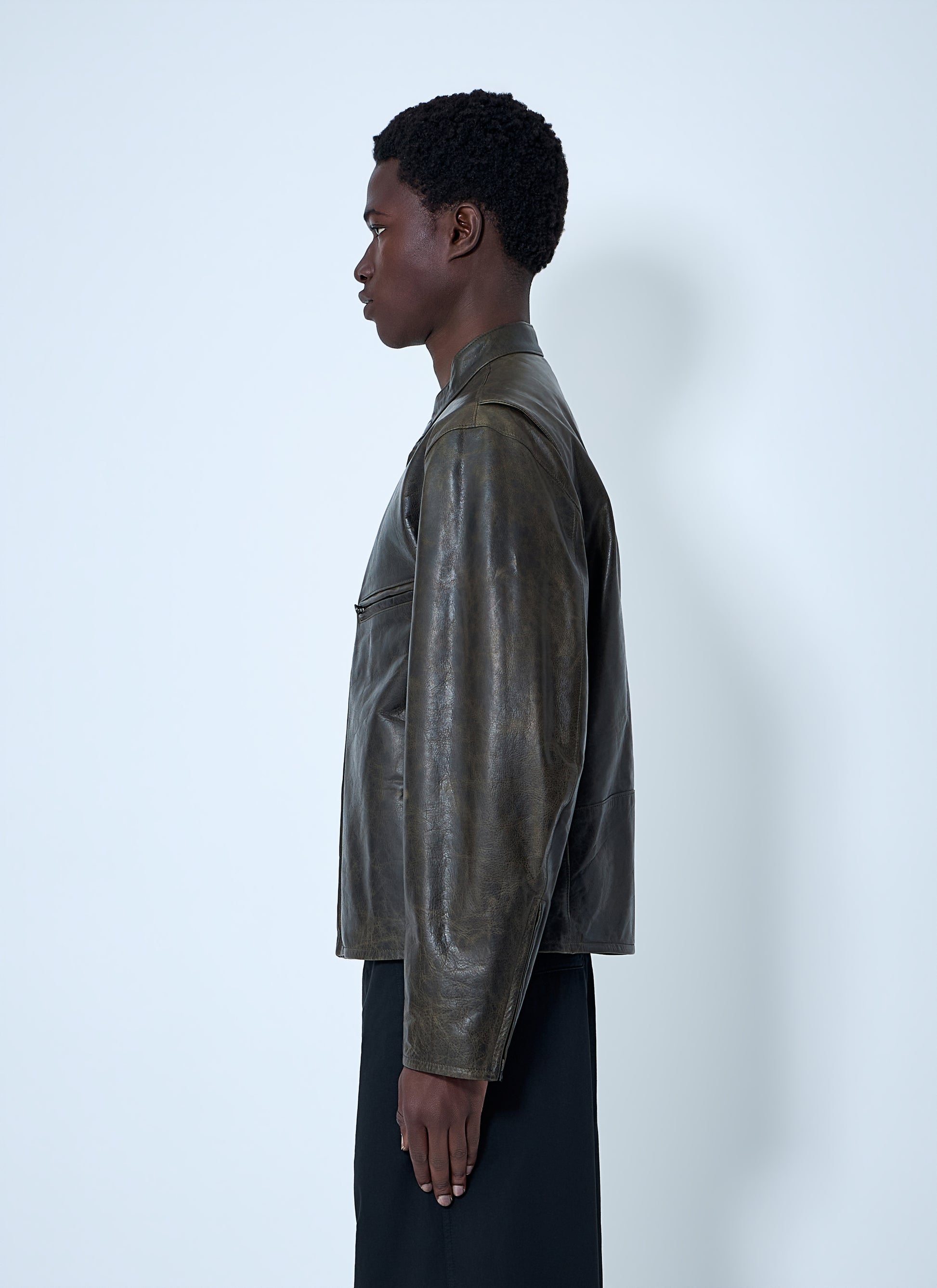 Lemaire Men Leather Zip Jacket LEMAIRE