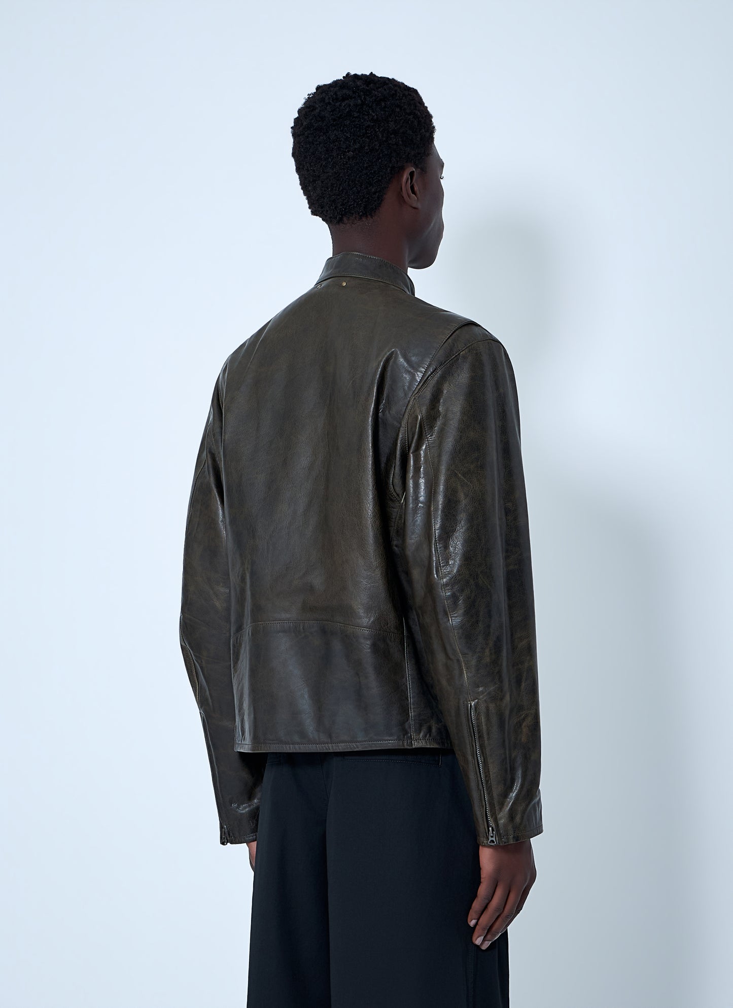 Lemaire Men Leather Zip Jacket LEMAIRE