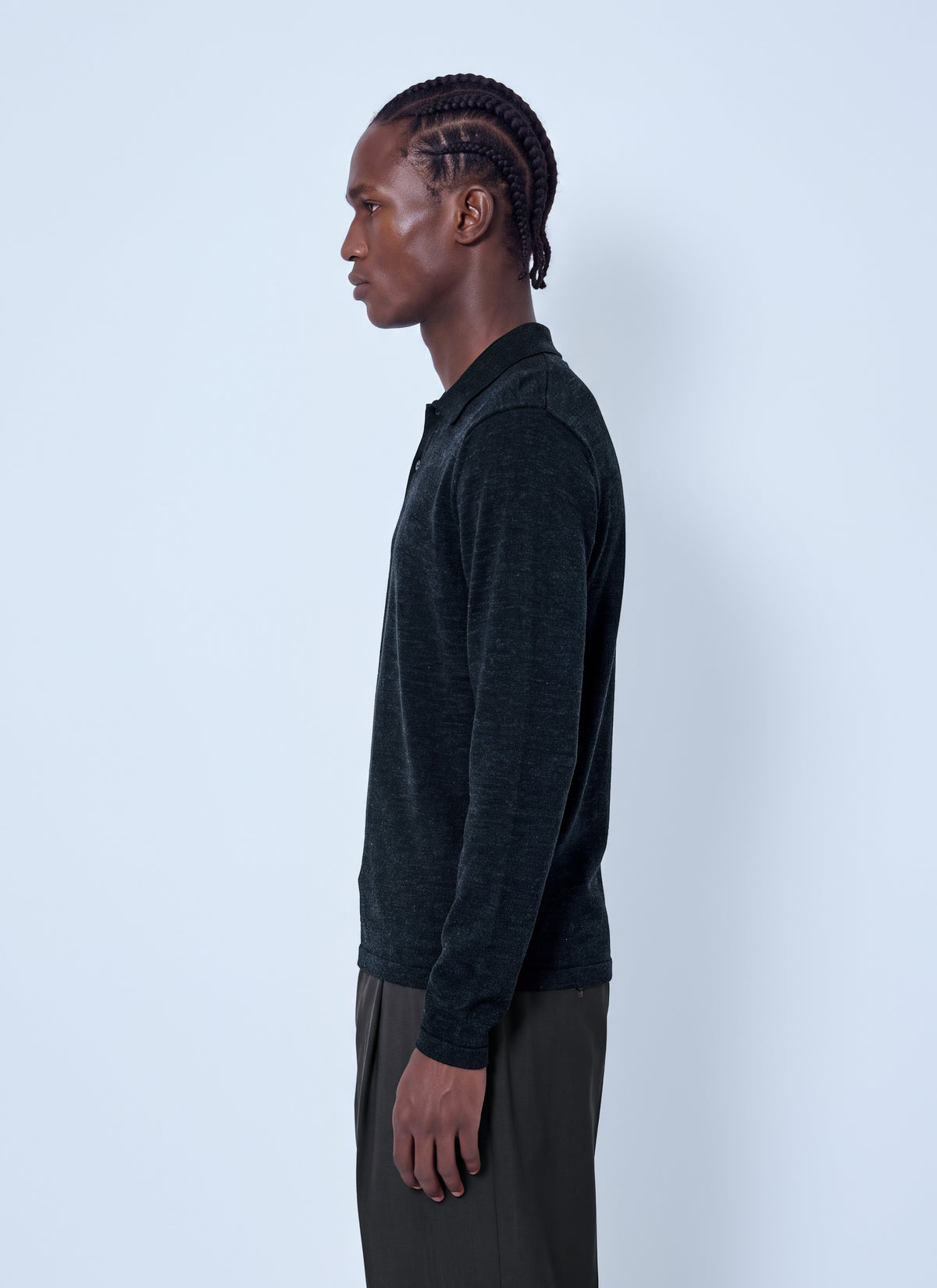 Lemaire Men Ls Knitted Polo Top LEMAIRE