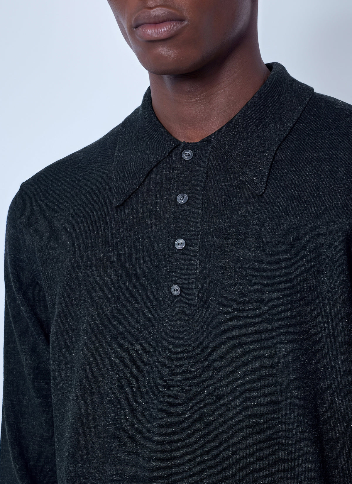 Lemaire Men Ls Knitted Polo Top LEMAIRE
