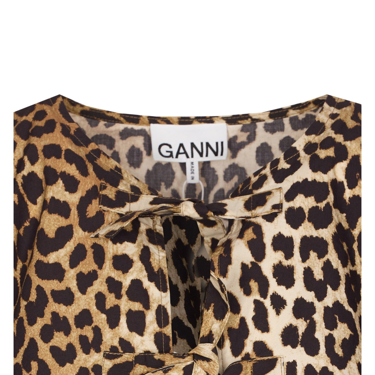 Ganni Women Leopard Peplum Shirt GANNI