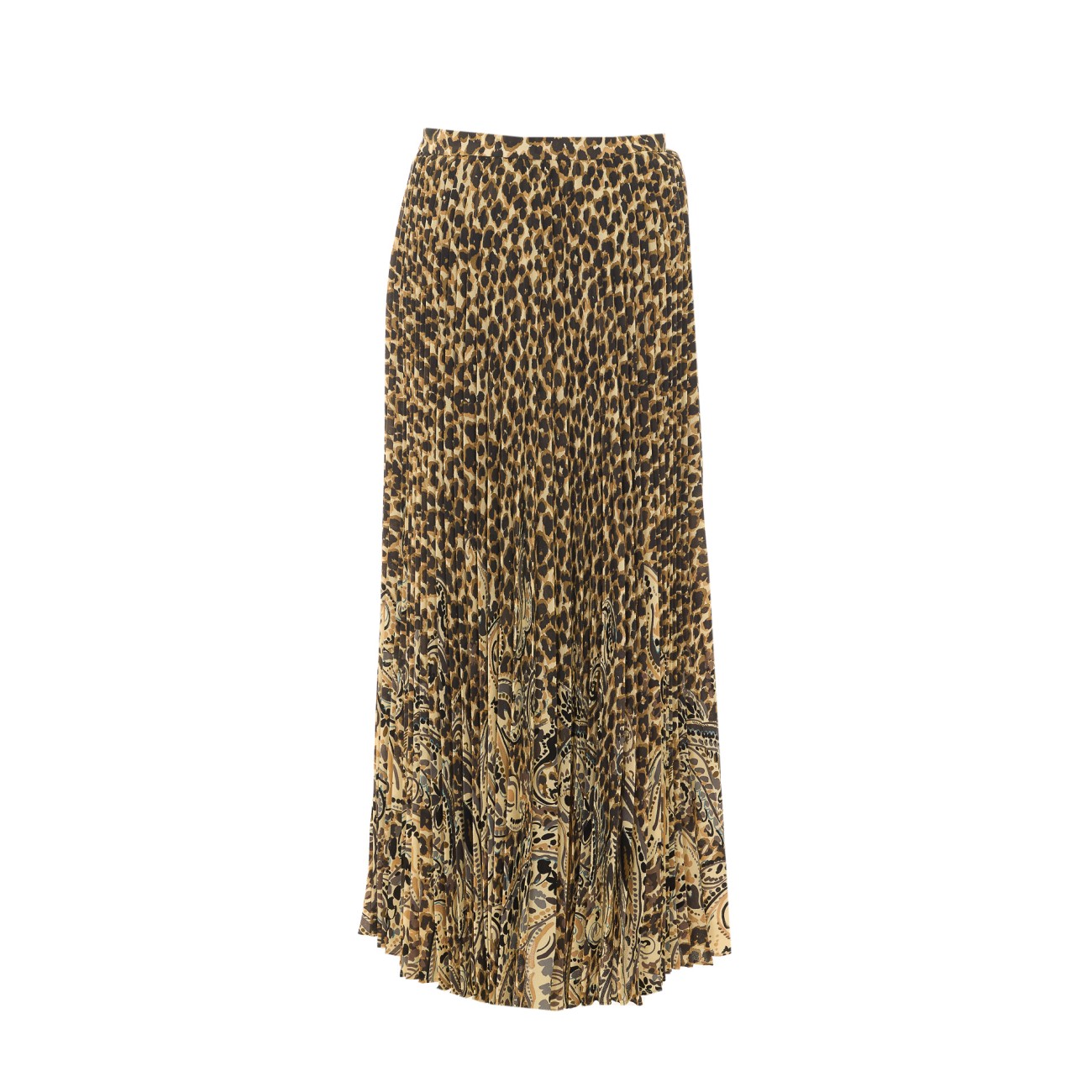 Etro Women Leopard Pleated Skirt ETRO