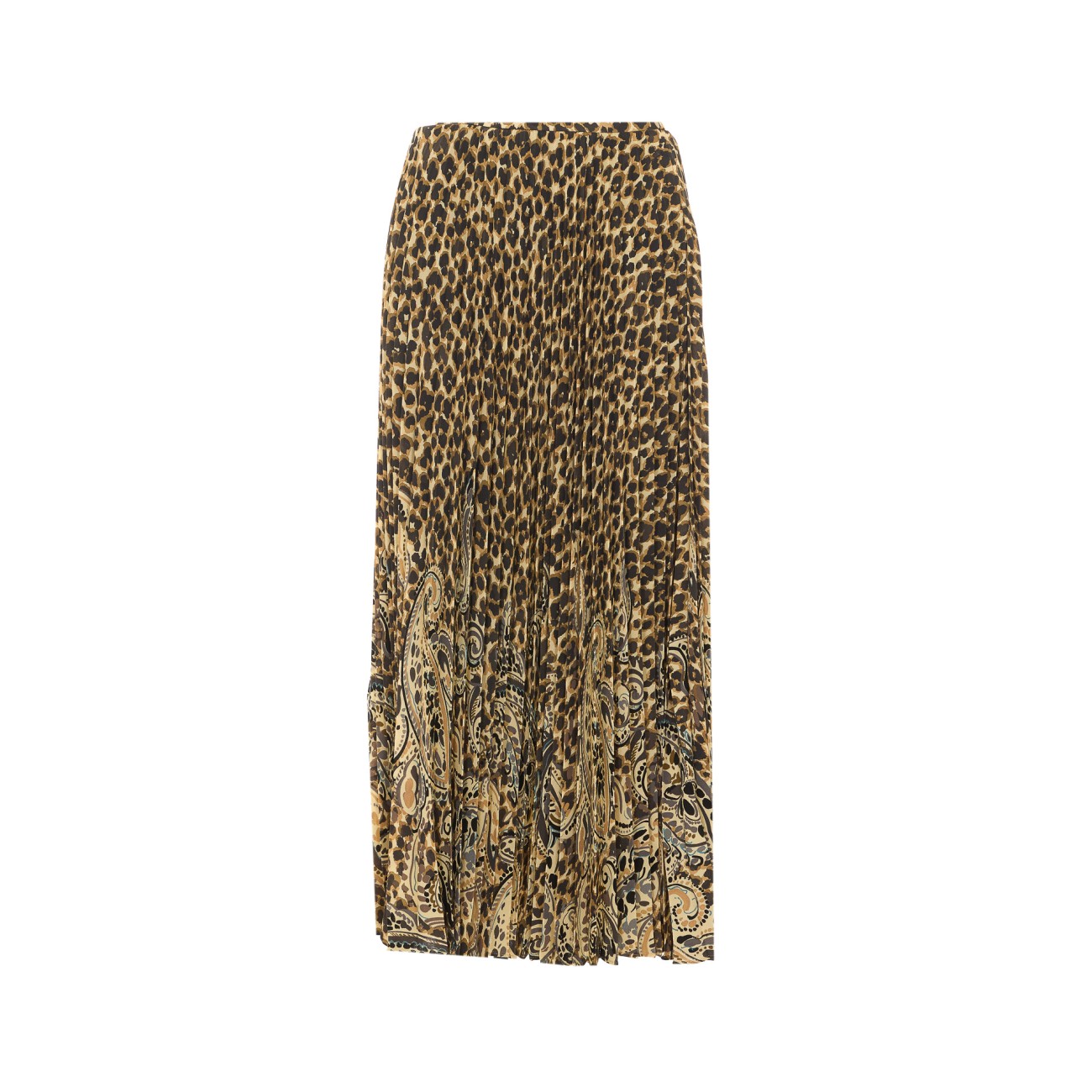 Etro Women Leopard Pleated Skirt ETRO