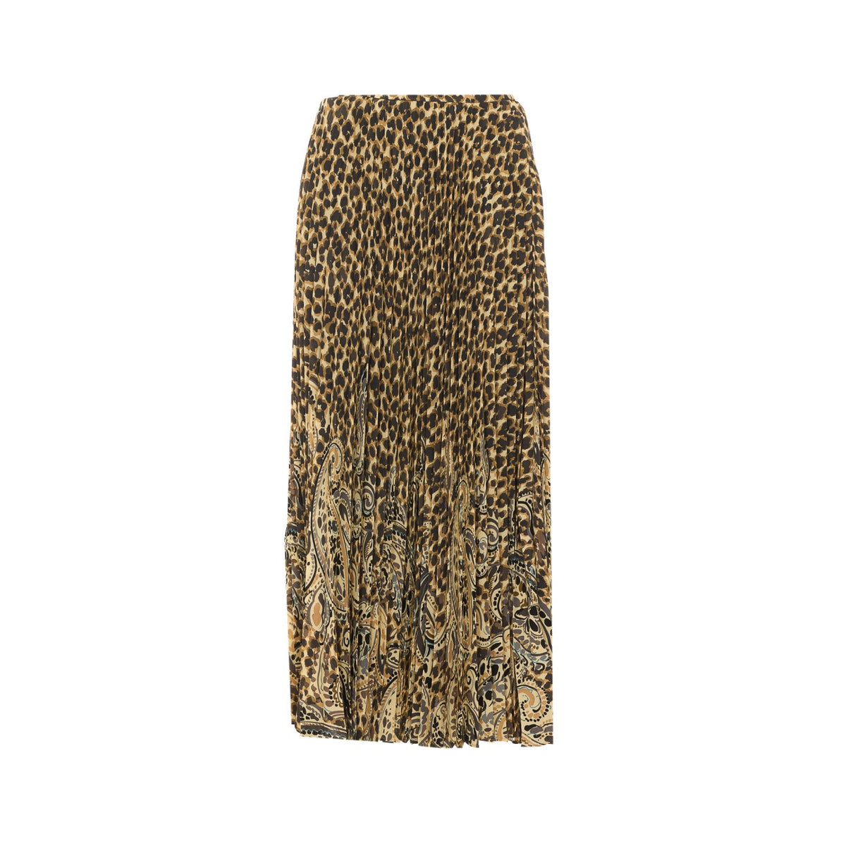 Etro Women Leopard Pleated Skirt ETRO