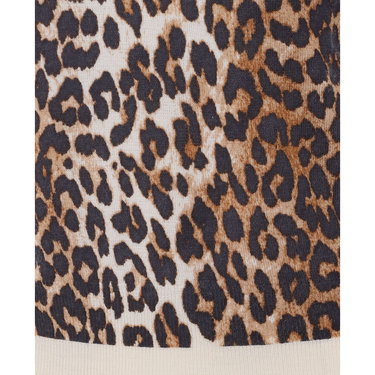 Ganni Women Leopard Print Turtleneck Sweater With Logo GANNI