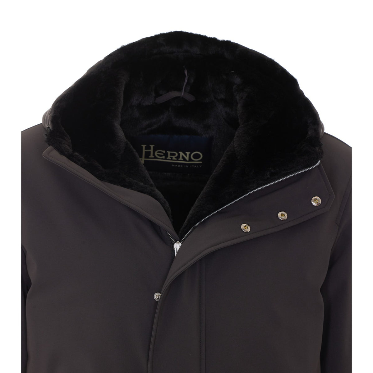 Herno Men Light Faux Fur And Matt Twill Parka HERNO