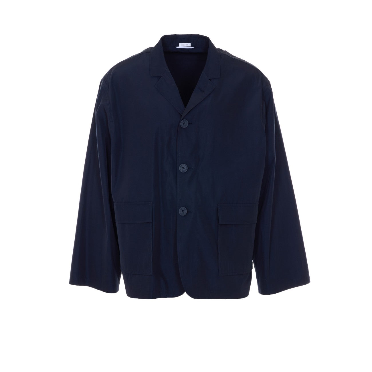 Thom Browne Men Light Memory Tech Packable Sportcoat With Logo Print THOM BROWNE