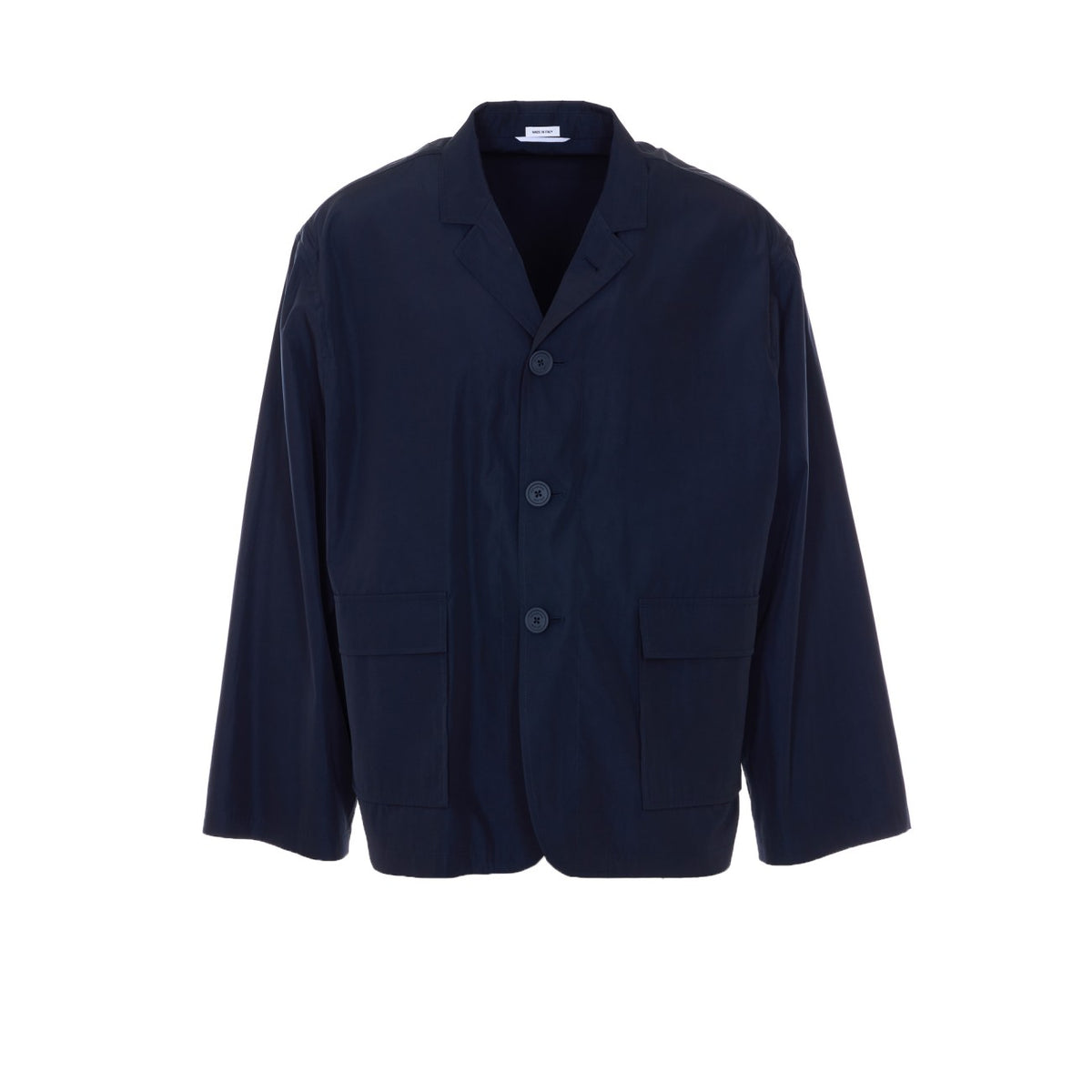 Thom Browne Men Light Memory Tech Packable Sportcoat With Logo Print THOM BROWNE