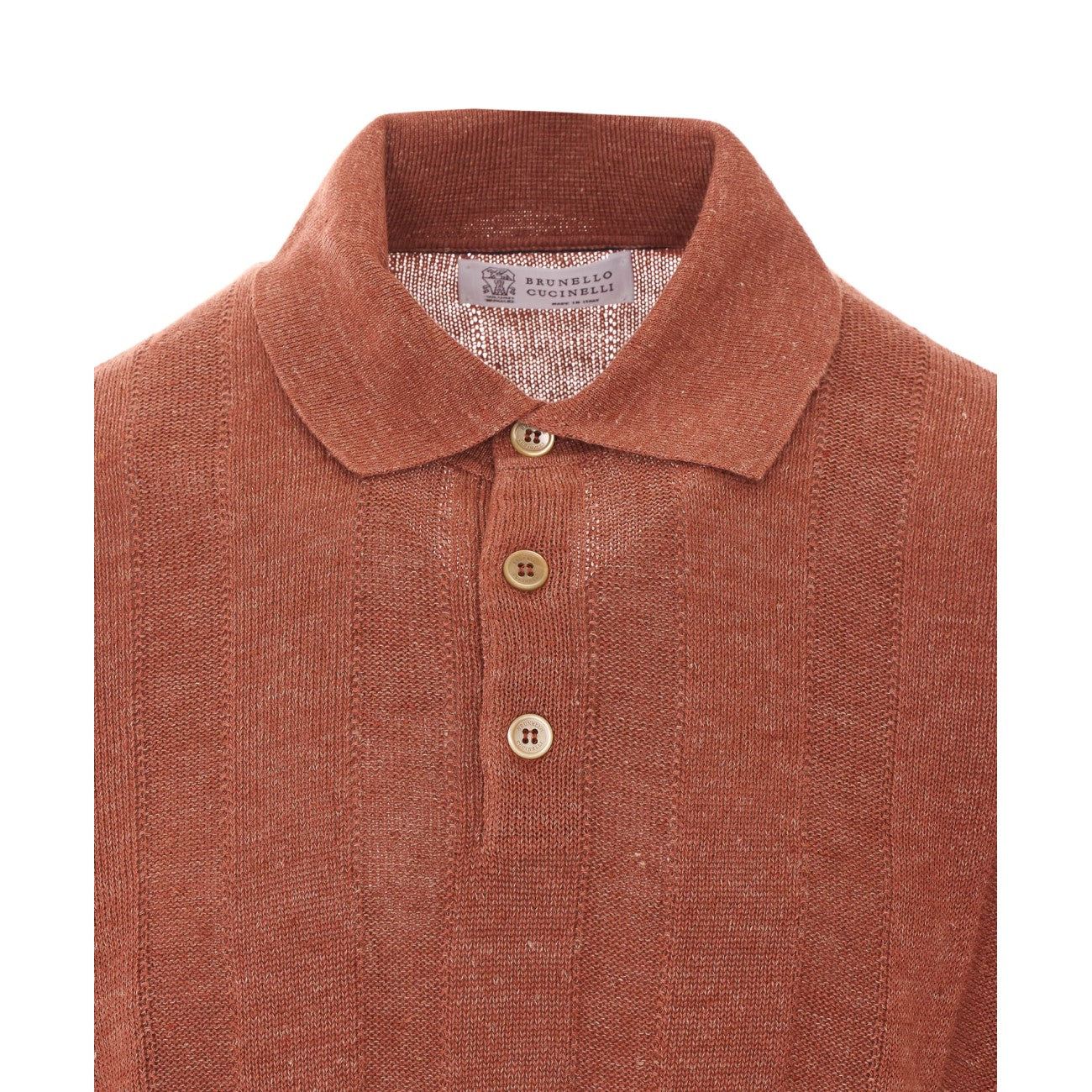Brunello Cucinelli Men Linen And Cotton Polo BRUNELLO CUCINELLI
